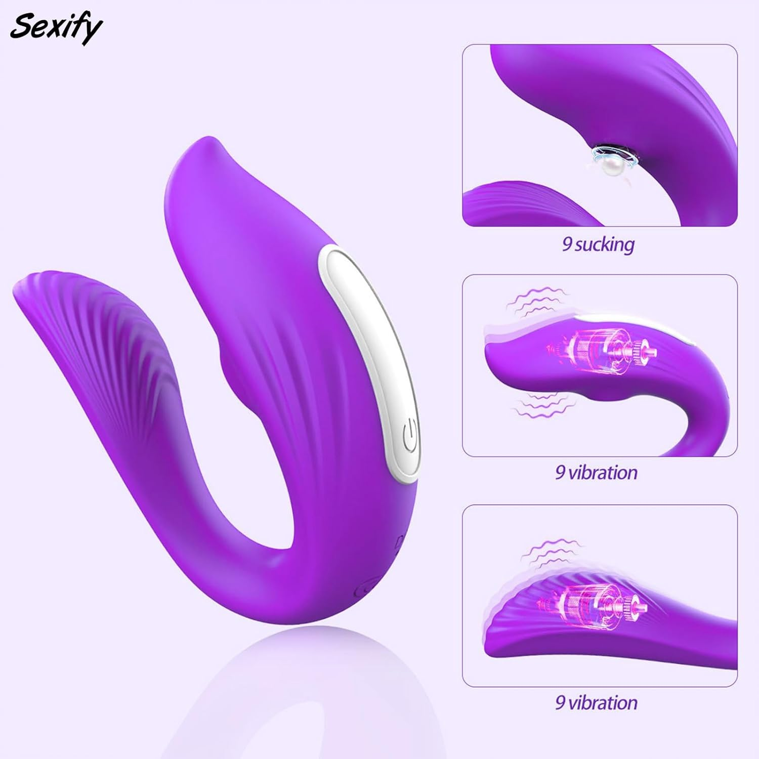Clitoral Sucking Dildo Stimulator Sucking Vibrator with App Control, Clitoral G Spot Dildo Vibrator, 9 Modes Vibrating Clitoral Stimulator Massager Adult Sex Toy for Women Female Couple Sex Toy (Purple) image number 3