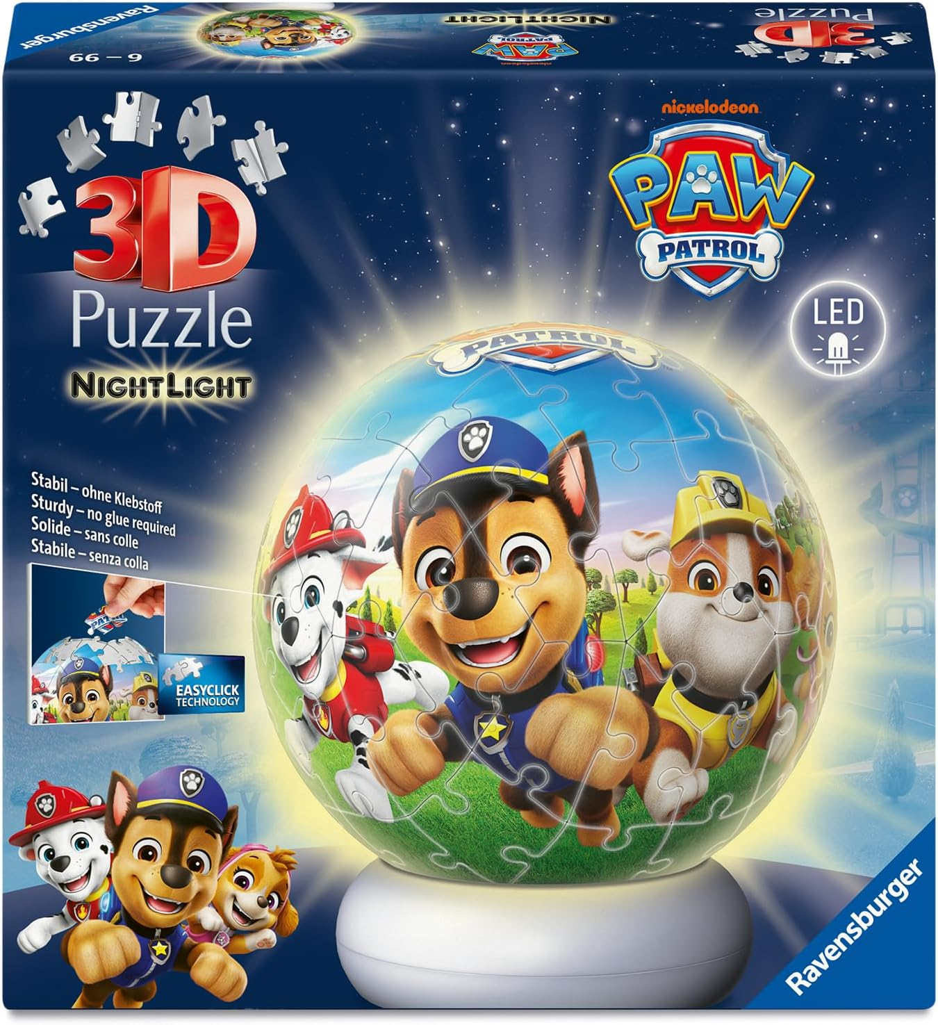 3D Puzzle-Ball Nachtlicht Paw Patrol: Erleben Sie Puzzeln in Der 3. Dimension!