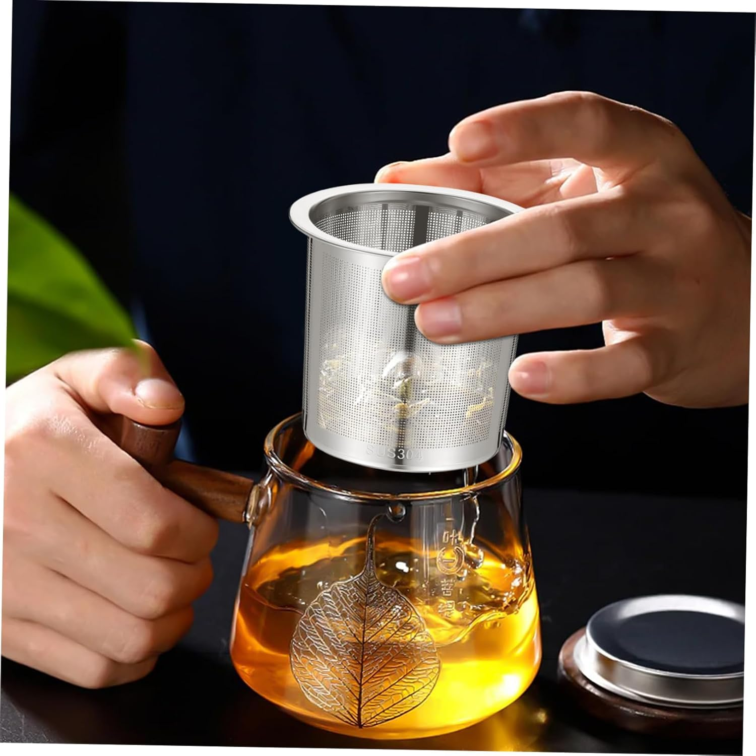 BEBEMOKO Stainless Steel Coffee Filter Mesh Tea Strainer 7Cm Sturdy Mesh Filter for Home Kitchen Coffee Shop Use image number 6