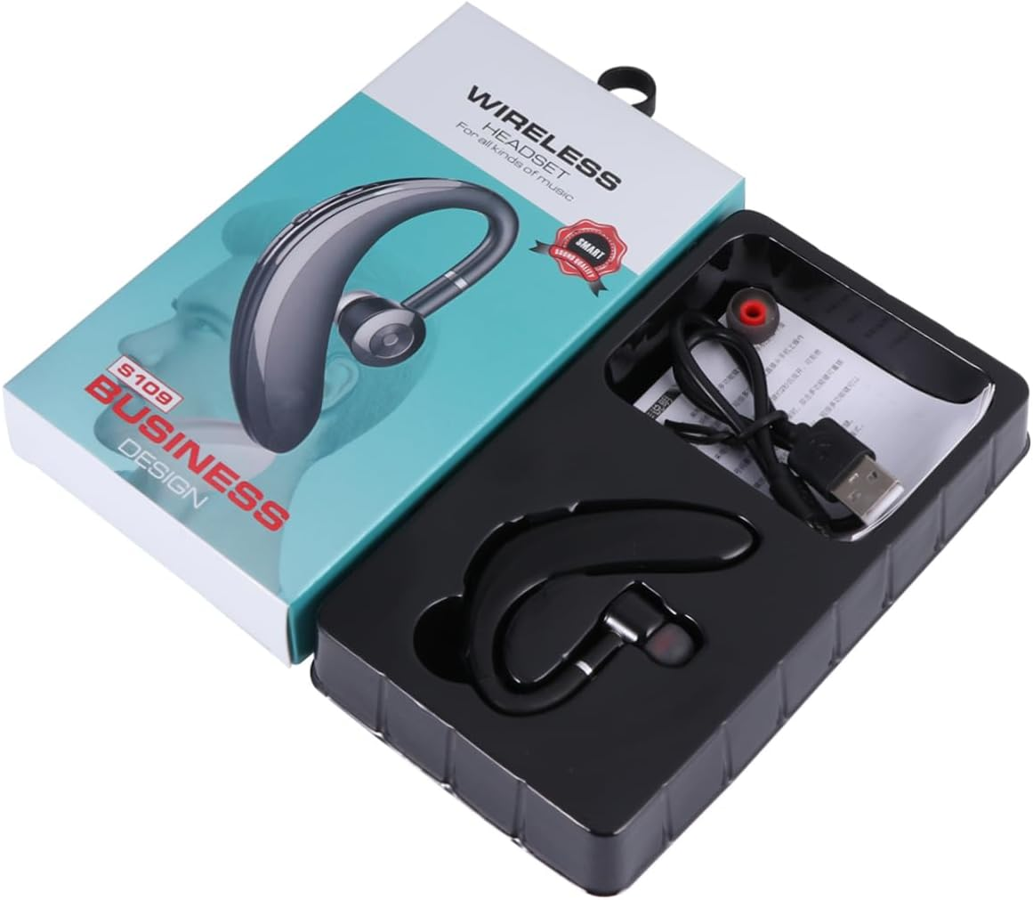 Uonlytech Wireless Wireless Technology Earphone S109 -Side Earpiece with Long Battery Life, TWS Hands-Free Headset for Driving and Workout, Black image number 4