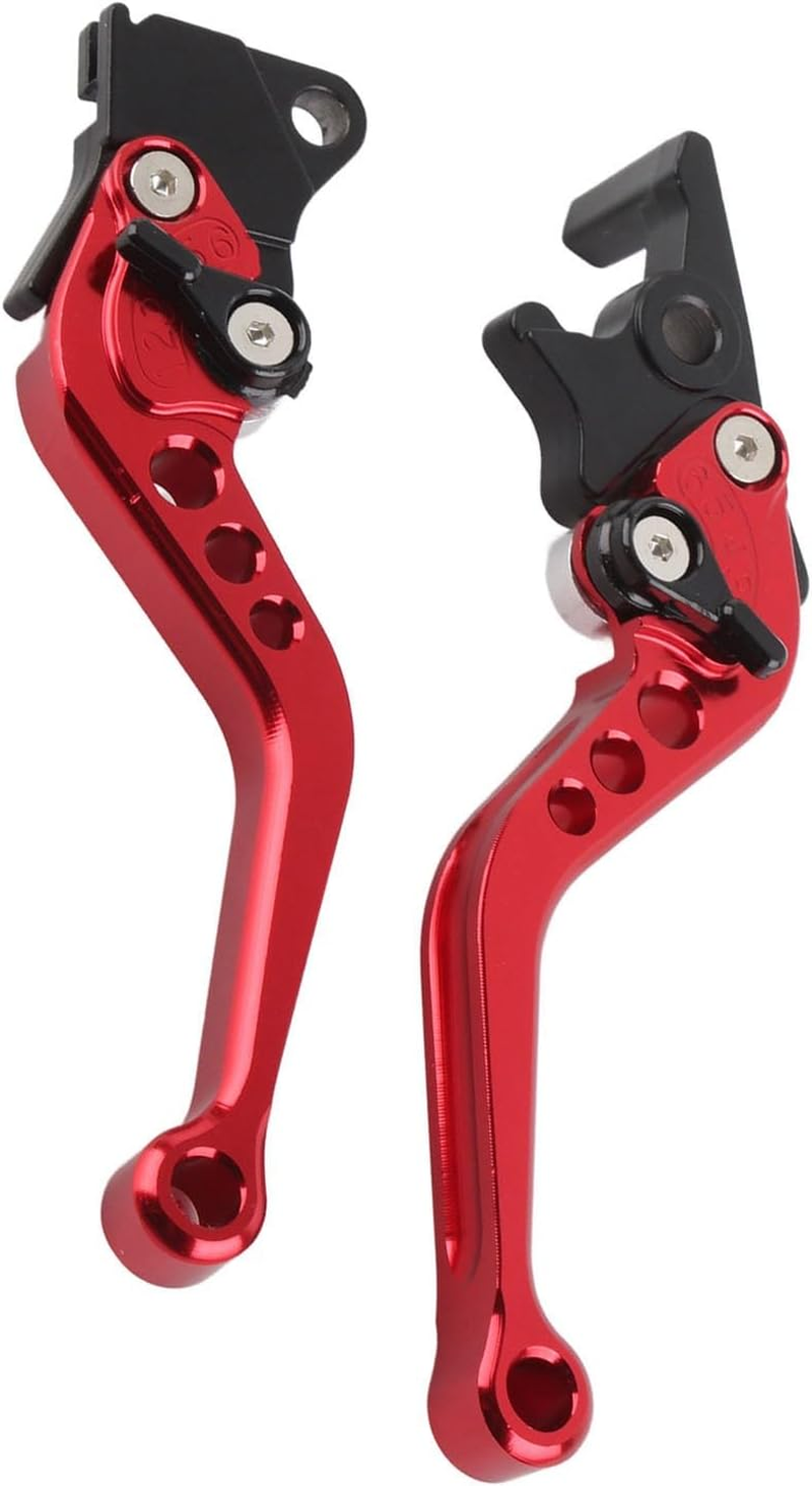 Aluminum Motorcycle Clutch Drum Brake Lever Handle, Pair (Red) - Red image number 6