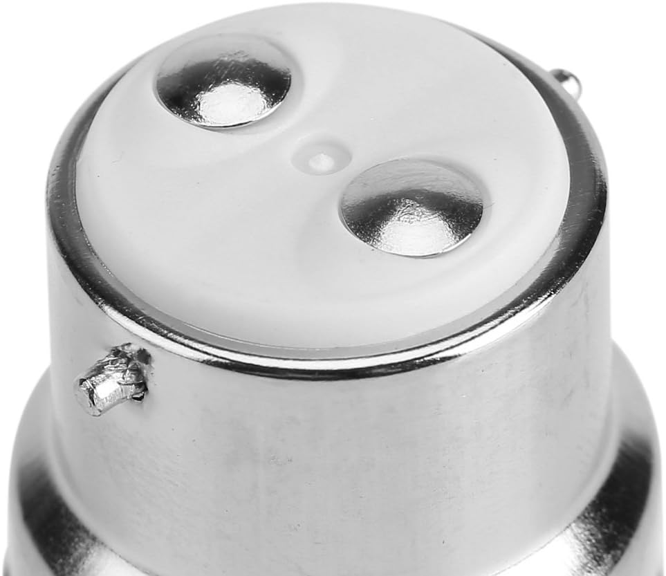 Bulb Adapter with Plug Base, 5Pcs Bulb Converter B22 Male to E27 Female, the Housing Adopts Fireproof, Heat Resistant, Anti-Aging Pc Material and Has Good Insulating Properties