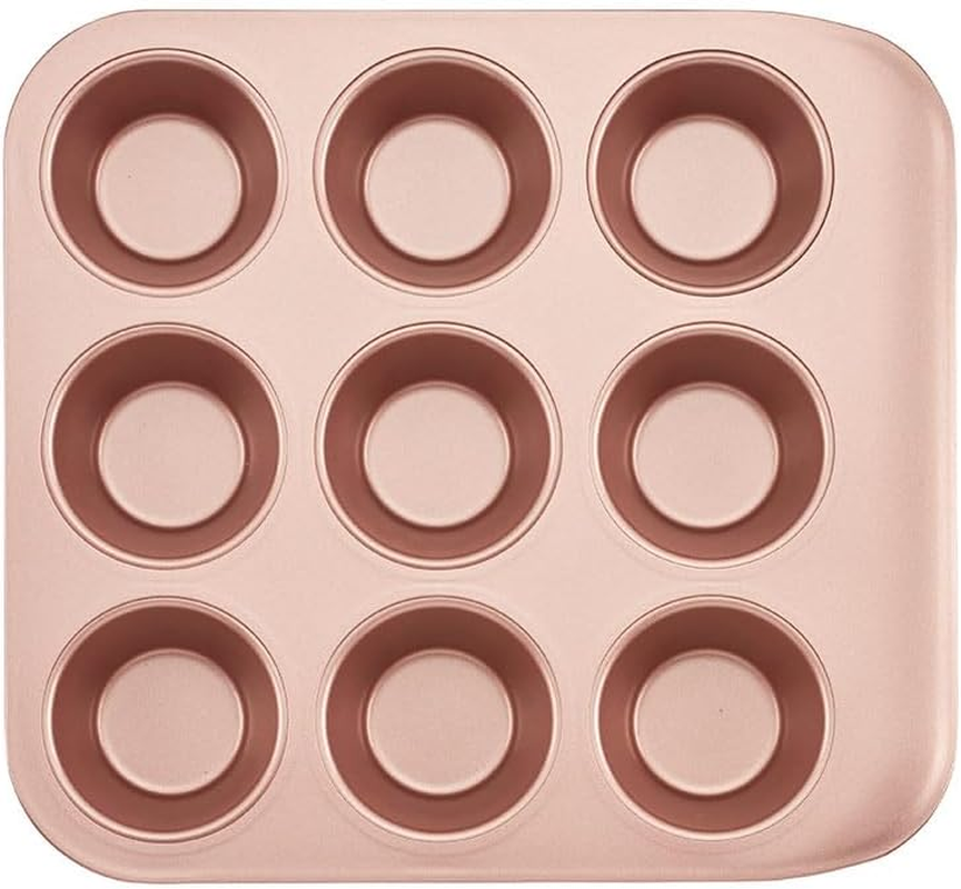 Wiltshire 9 Cup Stackable Muffin Pan, Rose Gold &ndash; Non-Stick Bakeware with 100% PFOA & Ptfe-Free Surface, Dishwasher Safe, Oven Safe to 220&deg;C, Durable and Easy to Clean