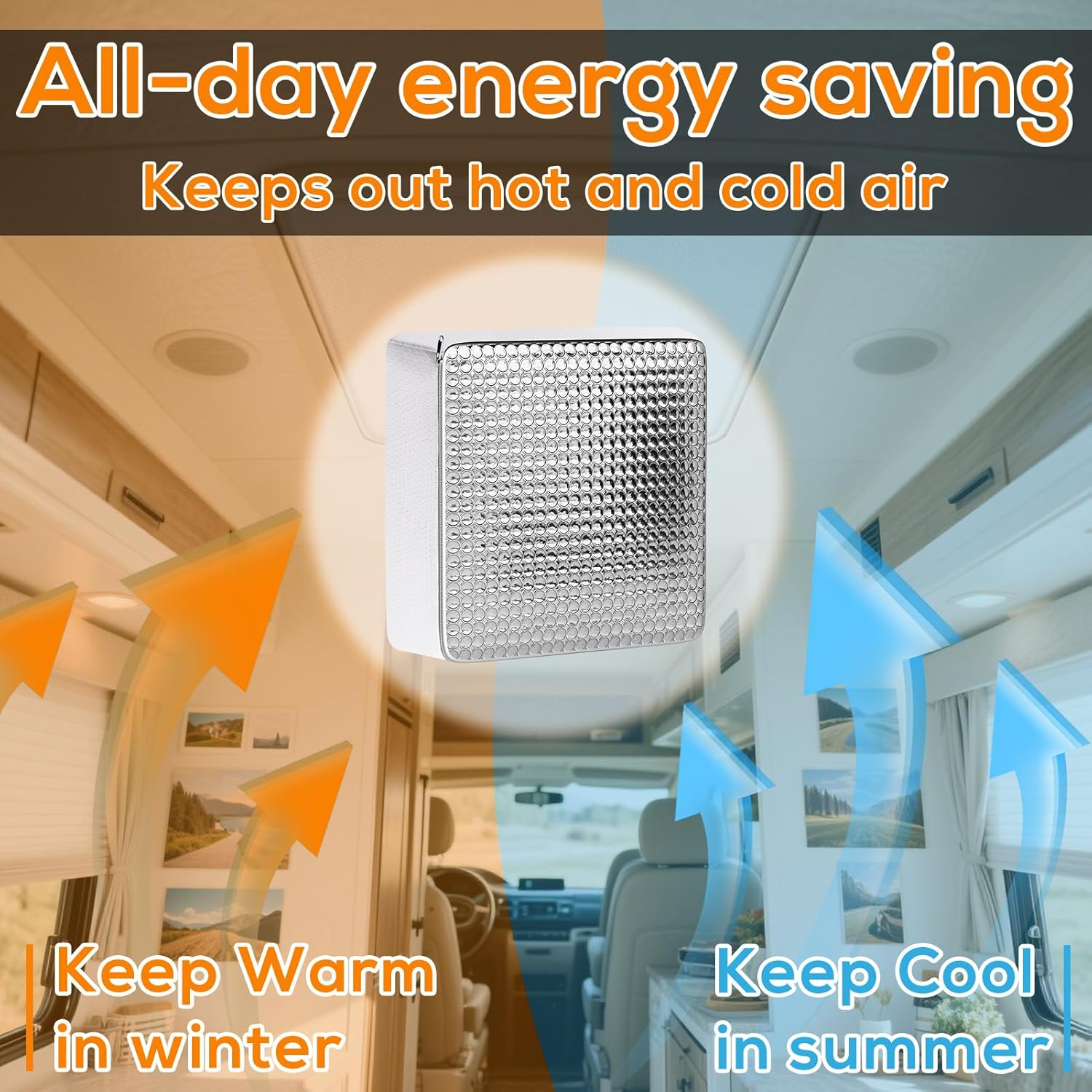 2Pcs RV Skylight Insulator 14X14X2.8,Rv Vent Insulator and Skylight Covers,Waterproof RV Vent Covers for inside Camper,Rv Sunroof Skylight Shade Skylight Pillow for Shower image number 3