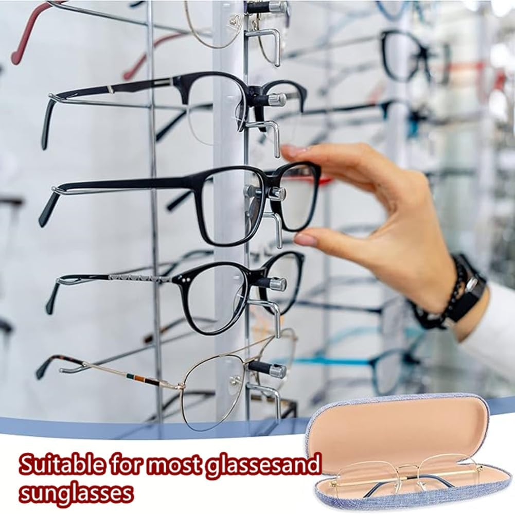 4 Pcs Glasses Case Hard Shell Eyeglasses Case, Unisex Portable Protection, Linen Fabrics Eyeglasses (4 Colours) image number 6