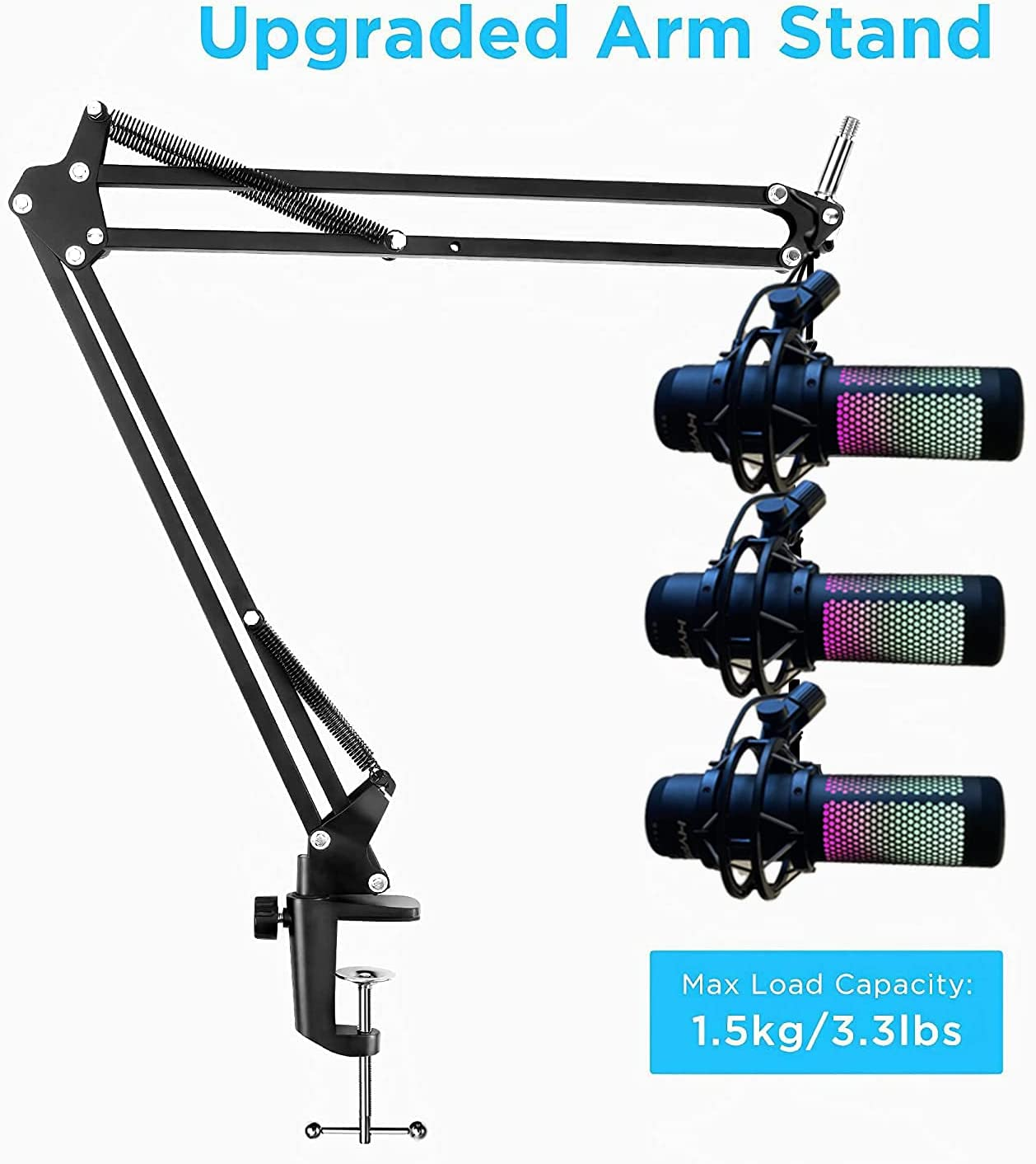 For Hyperx Quadcast S Mic Boom Arm, Quadcast Microphone Adjustable Stand Compatible with Hyperx Microphone - White Boom Arm image number 6