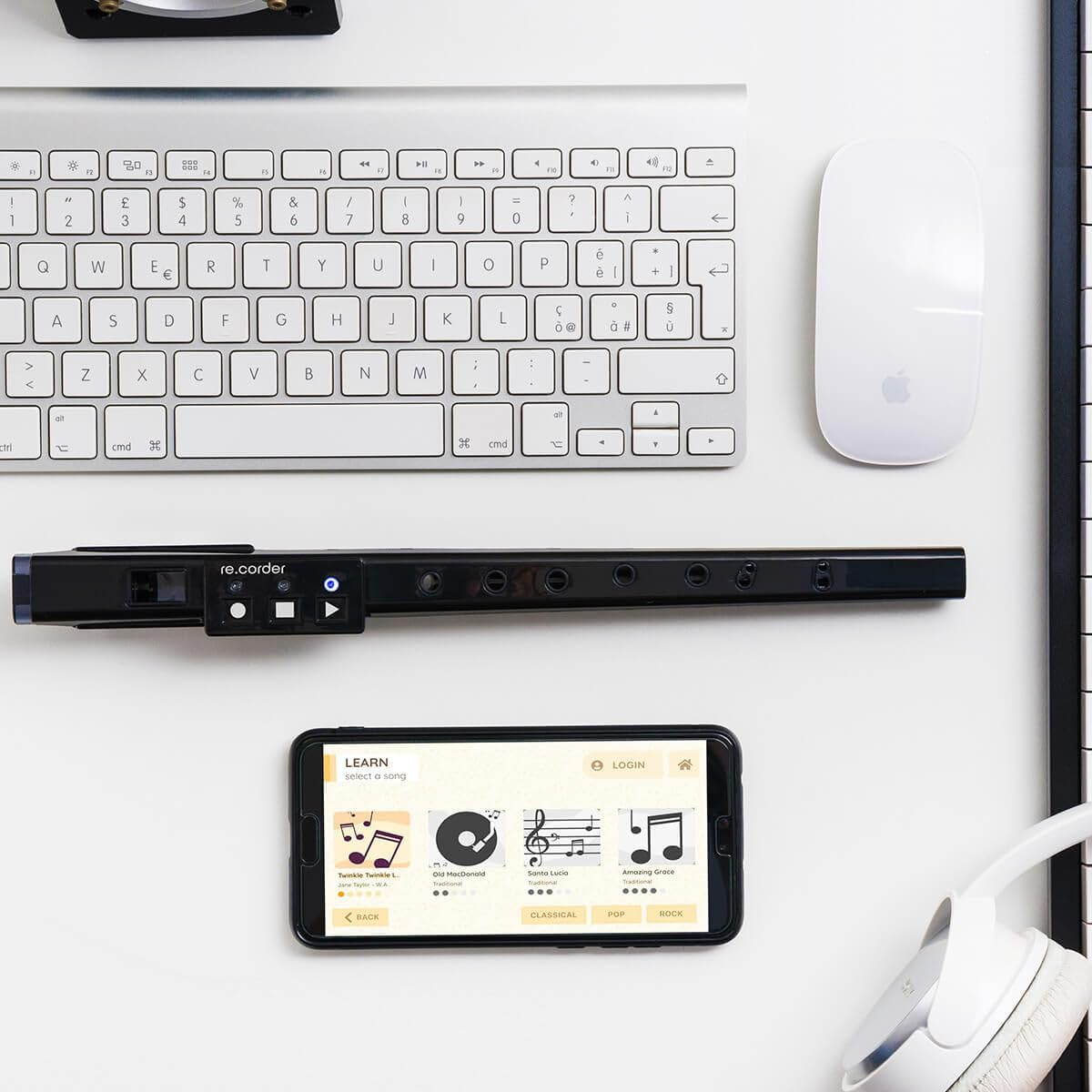 Artinoise RE.CORDER FLUTE BK - Soprano Electronic Recorder with Midi and Wireless, Black image number 1