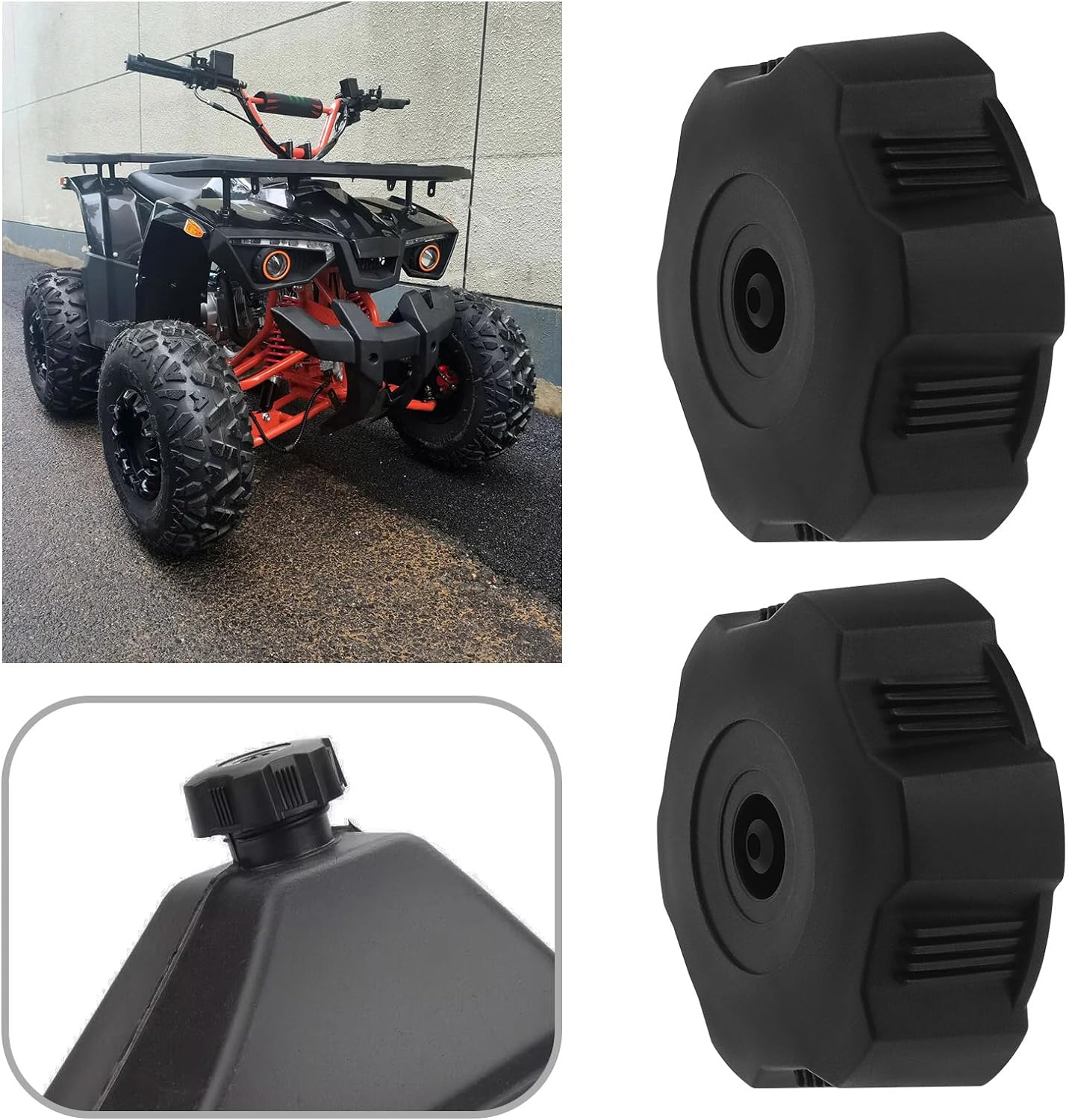 Ecsing 2 Pieces Inner Diameter 40Mm Motorcycle Fuel Tank Cap Black Plastic Fuel Filler Gas Cap Compatible with 50CC 70CC 90CC 110CC 125CC ATV Quad 4 Wheeler image number 5