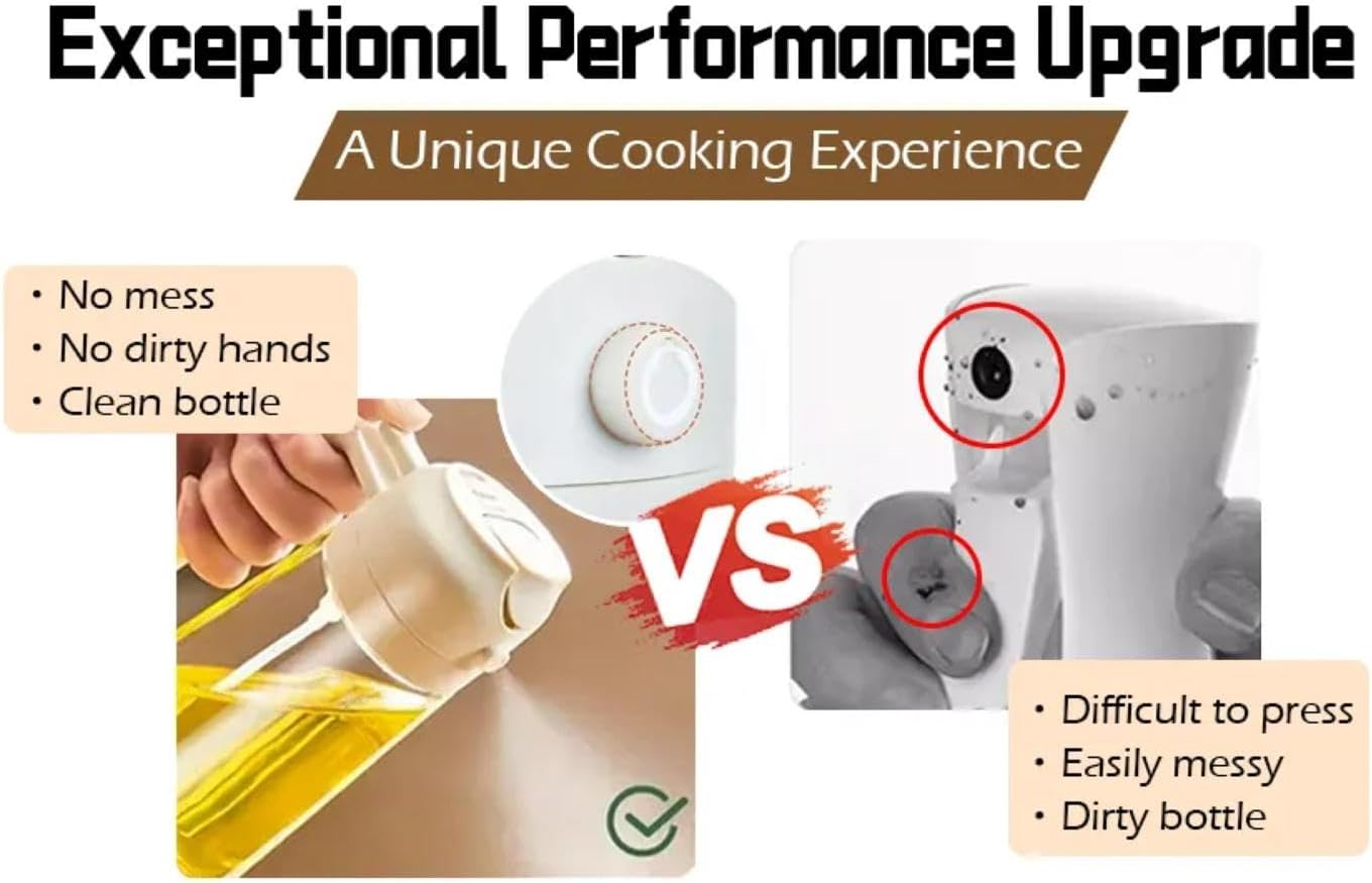 OZMOUNT Olive Oil Spray and Pour Bottle, 2 in 1 Oil Dispenser and Sprayer, Kitchen Gadgets, Kitchen Accessories, Container, Non Slip Comfort Grip, 16Oz/470 Glass Spraying, Mister Salad, (GREEN) image number 6