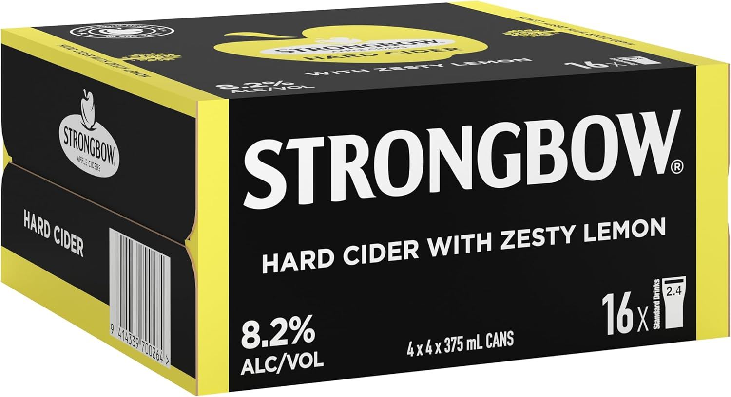 Strongbow Hard Lemon Cider Cans 375 Ml 4 X 4 Pack