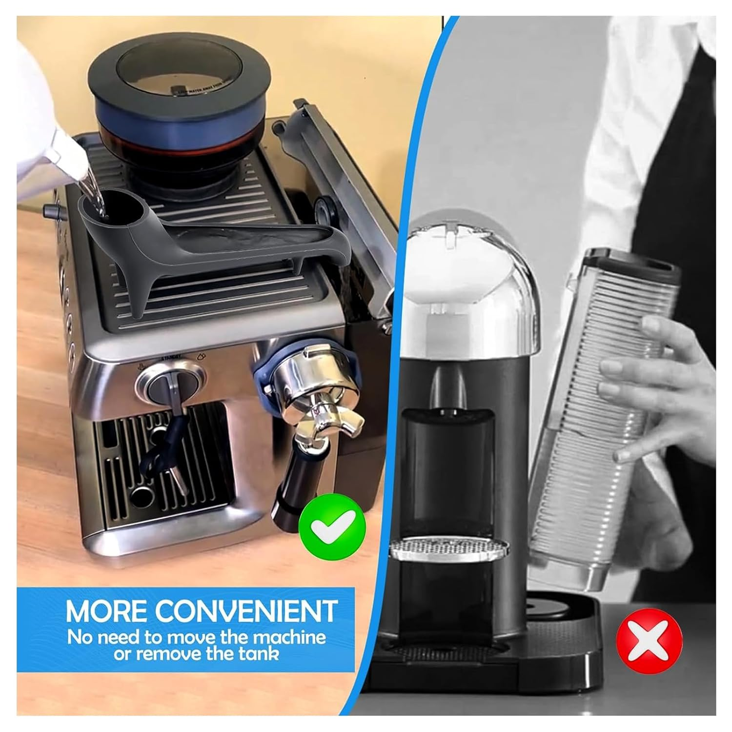 Coffee Maker Water Spout Espresso Machine Water Tank Funnel Food Grade Silicone Quick Access Funnel for Coffee Machines Accessories Australia image number 4