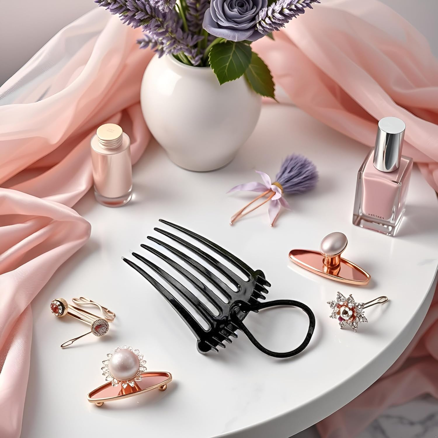 1 X Hair Comb for Plugging, Hair Comb, Fluffy Combs, Ponytails, Fashionable Hair Accessories, Practical and Chic Hairstyles image number 6