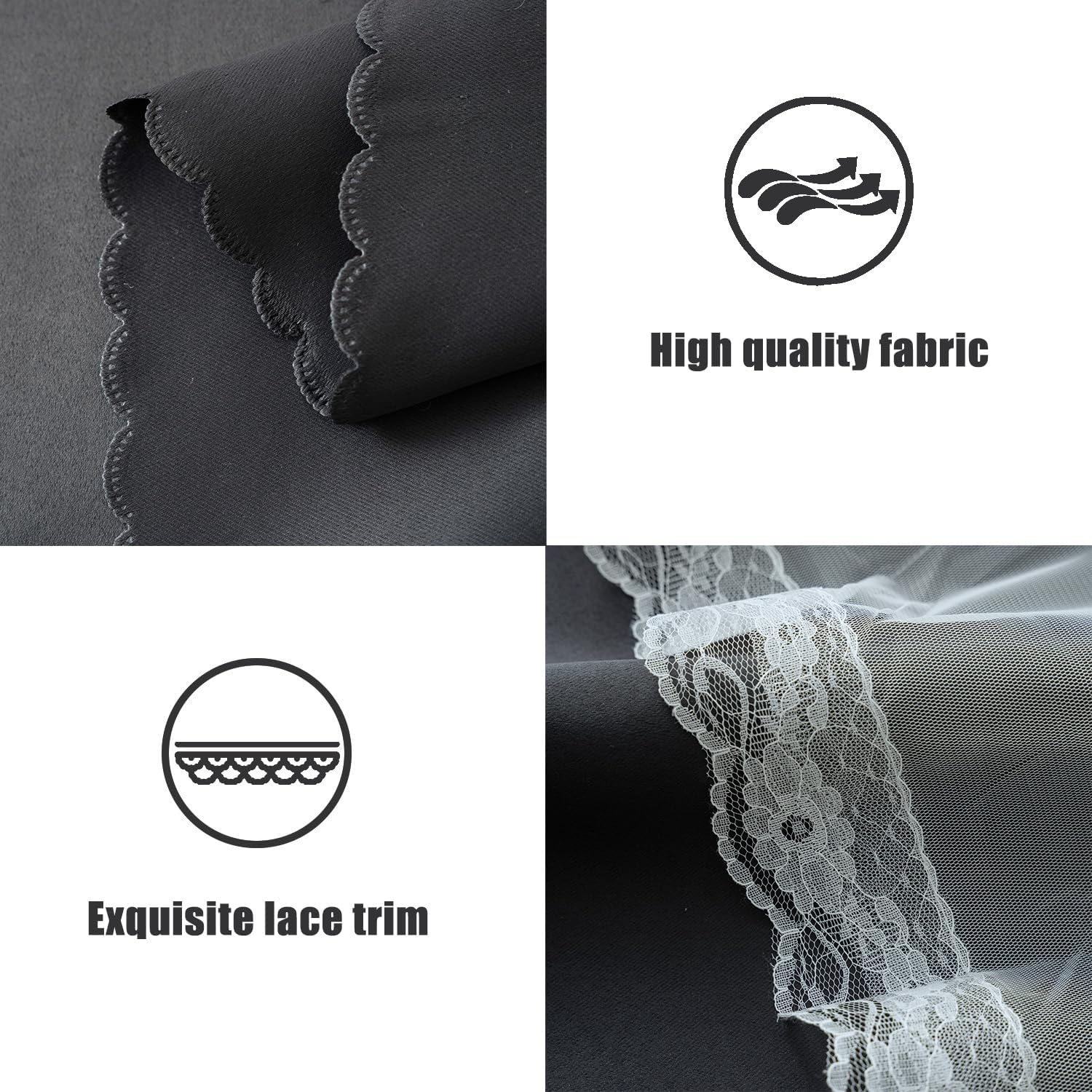 Yancorp Black Curtains for Bedroom Living Room Thermal Insulated Kids Curtain Hollow-Out Star Window Nursery Curtain 63 Inches Length Room Darkening Grommet(Black,52 * 63),1 Panel image number 3