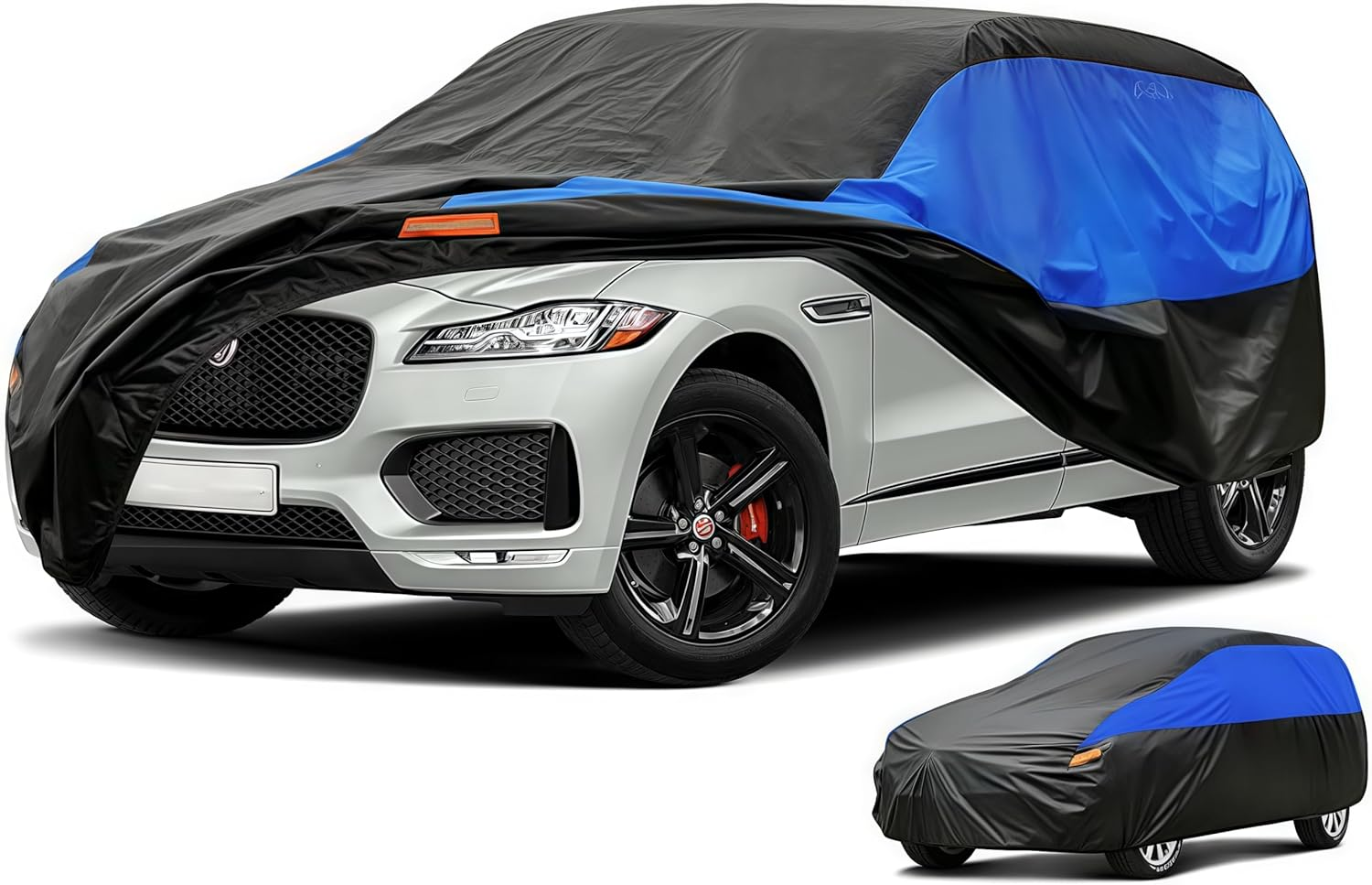 Canvcle SUV Car Cover Waterproof Breathable, Outdoor Car Cover Rain Dust Sun UV Protection Universal Fit Ford Kuga,Audi Q5,BMW X3,VW Tiguan, Volvo Xc60,Discovery Sport Etc. Fit Suv/4X4 (460 to 485Cm)D image number 2