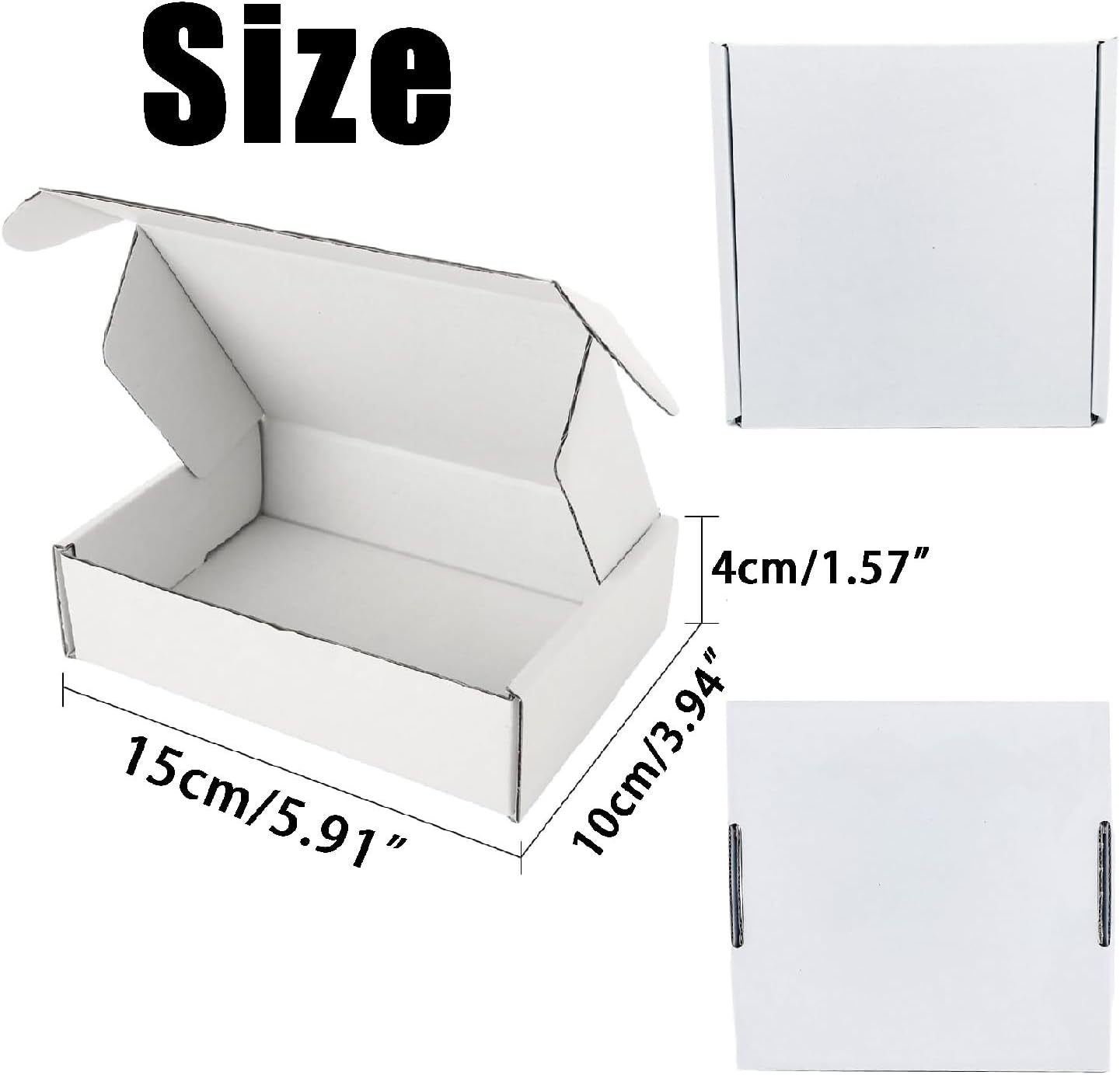 Wzenclave White Corrugated Cardboard Shipping Boxes 150X100X40Mm - Small Mailing Packaging Boxes for Posting, Packing & Storing, Small Business Parcel Post Boxes (25PCS) image number 2