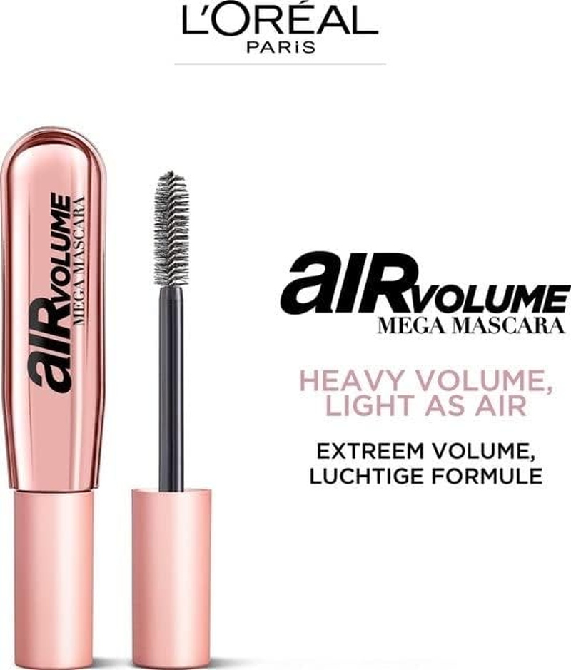 L'Or&eacute;al Paris Mascara Black Mascara for Intense and Airy Light Mega Volume Air Volume Mega Mascara No. 00 Black 1 X 9.4 Ml image number 6