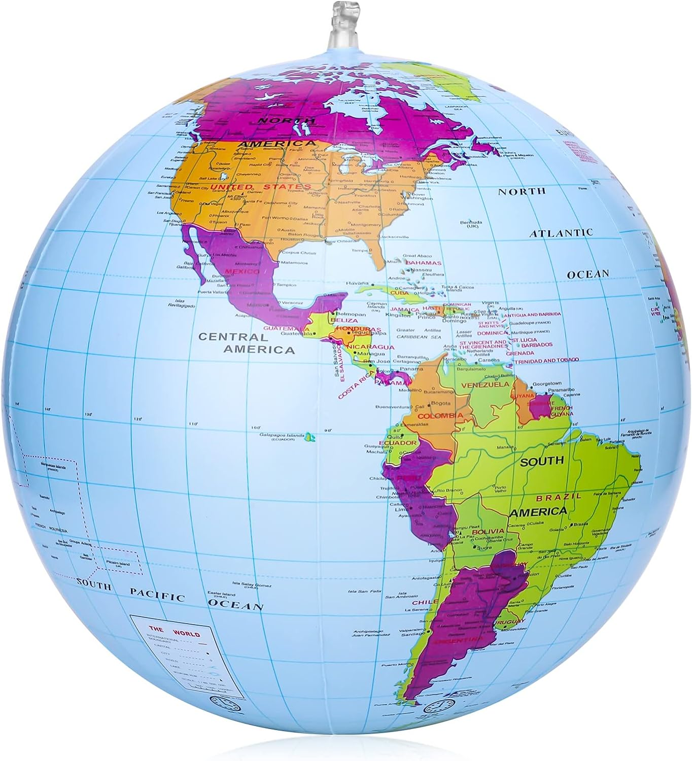 Rosewinec Inflatable Global World Globe 38Cm,Explore the World,Educational Geographic for School,Play and Educational Games image number 3