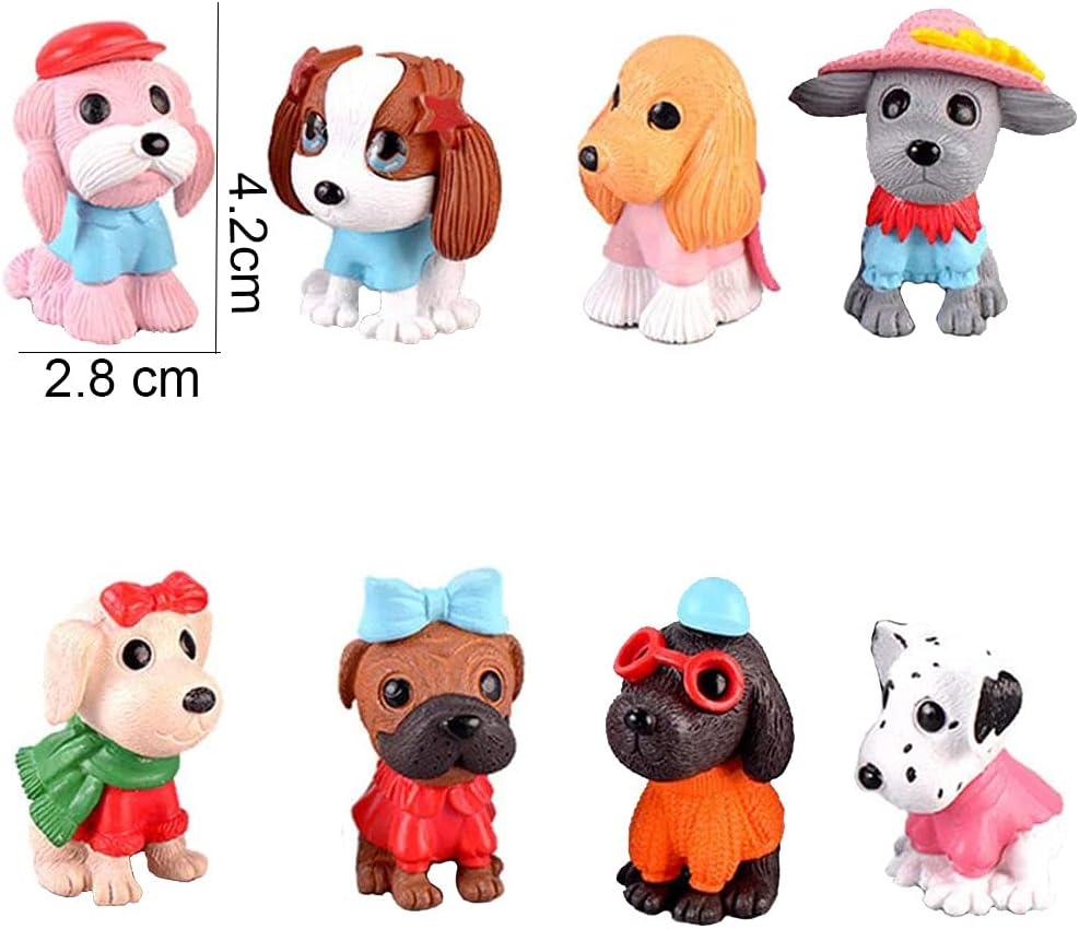 8Pcs Dog Cake Topper, Puppy Cake Topper Cupcake Topper, Mini Dog Puppy Figurines Toy, Dog Cake Decorations for Kids Birthday Baby Shower Dog Animal Theme Party Supplies image number 1