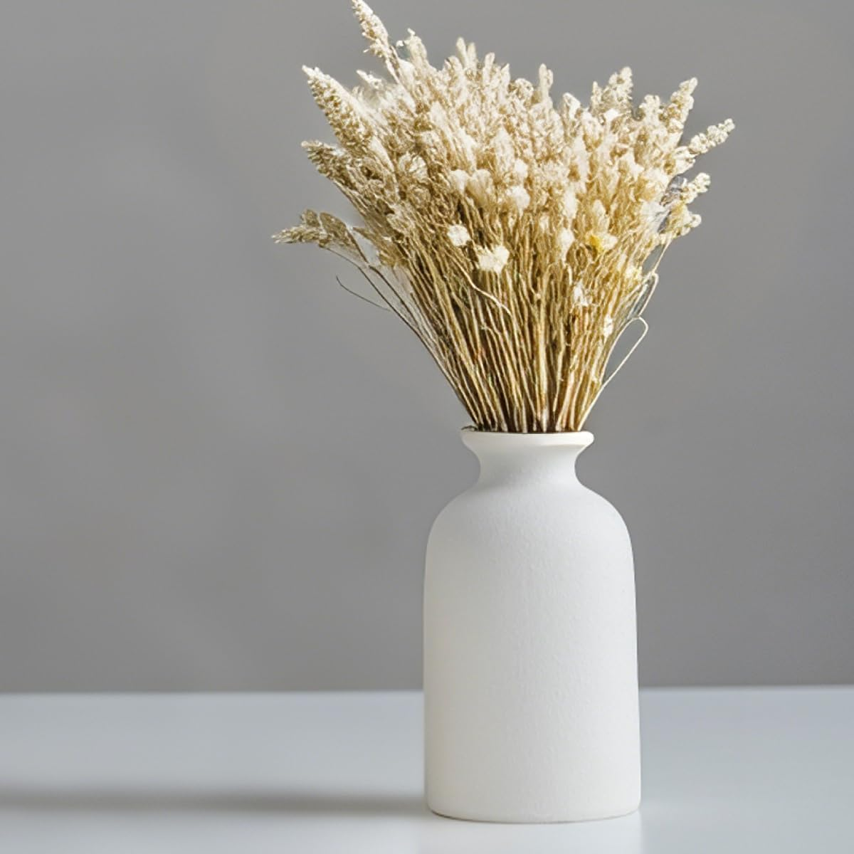 Ceramic Vase Set of 3, Beige Ceramic Vase Set, Modern Bohemian Farmhouse Home Decor, Vases for Living Room, Dining Room, Bedroom, Kitchen, Bathroom, Office, Entryway (Beige)