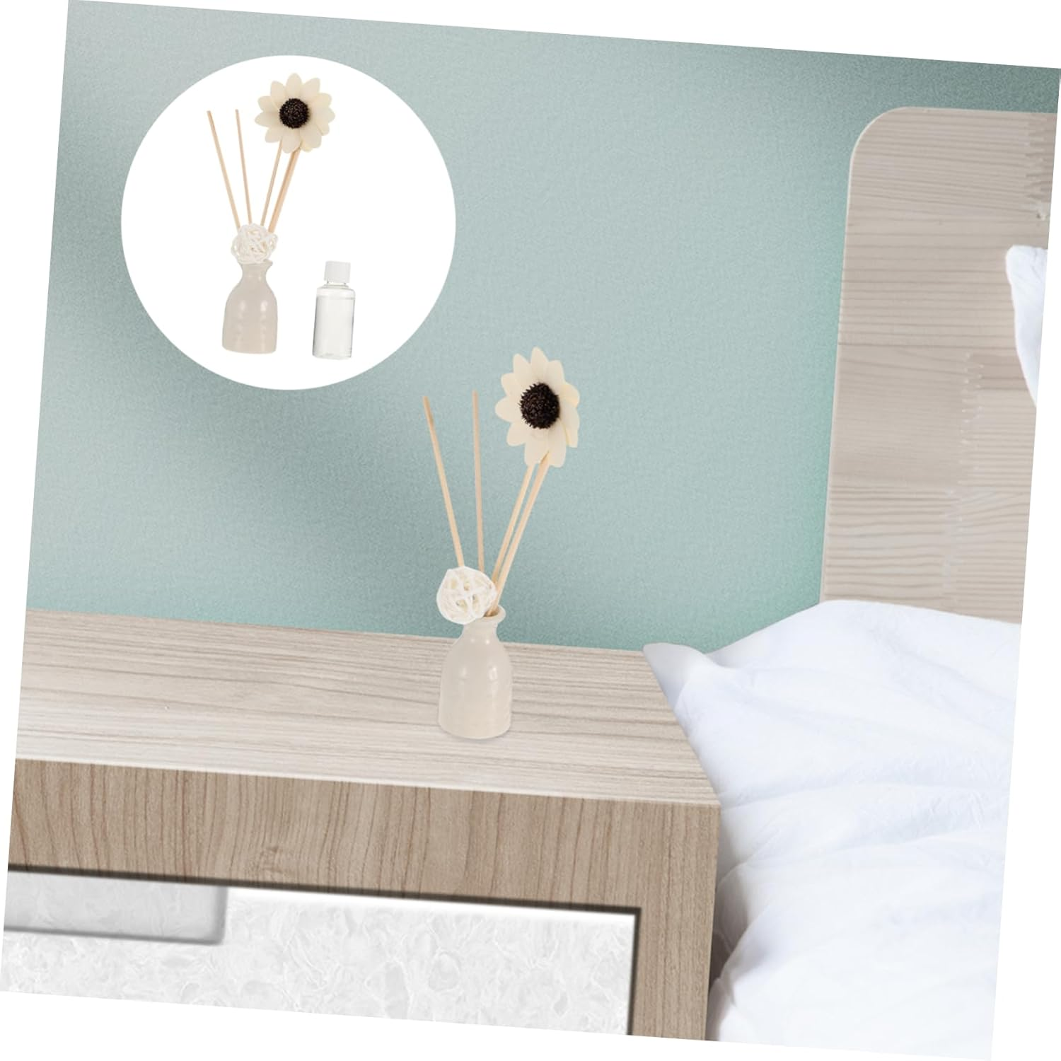 Home Fragrance Aromatherapy Set Rattan Air Freshener Essential Oil Diffuser Fake Flower Ceramic Vase Decor image number 5