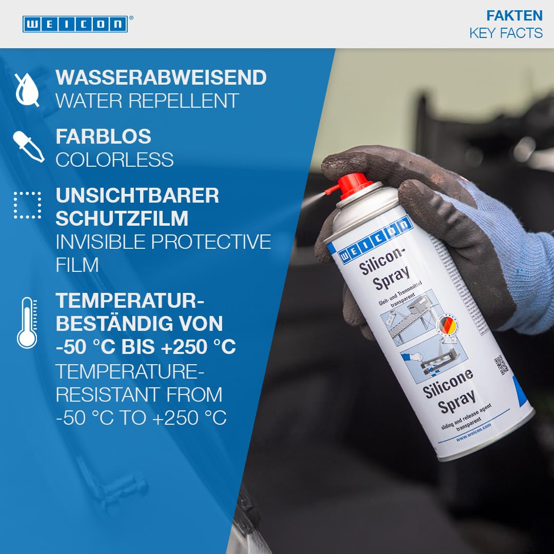 WEICON Silicone-Spray | 400 Ml | Lubricant, Separating, Protective and Care Product image number 3