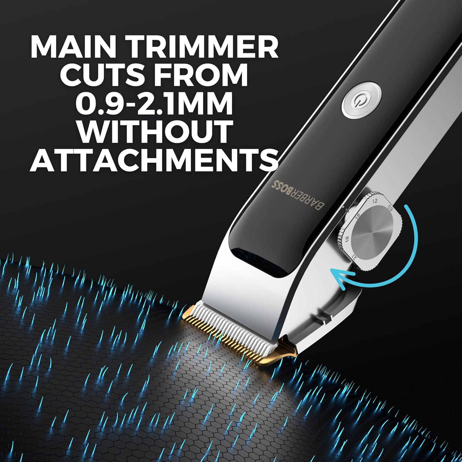 Barberboss Hair Clipper for Men, Cordless Beard Groomer with 7 Combs, Adjustable Length Dial, Dual Speed Settings, USB Charging & Ceramic Blades image number 3