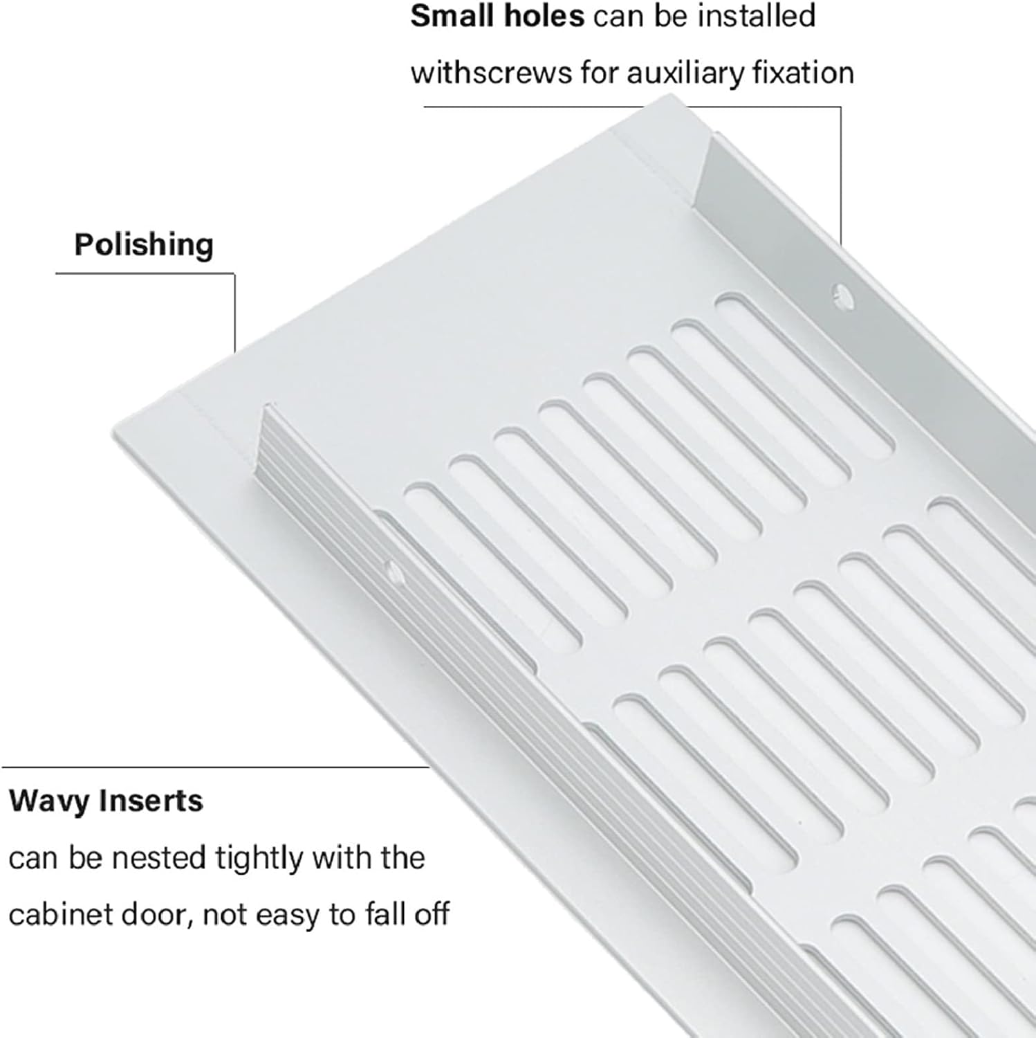 Aluminium Alloy Rectangular Vent Plate, 2 Pcs Air Vent Ventilation Grille for Wardrobe Rvs Cabinet Shoe Cabinet Closet, Easy Installation Cabinet Hardware Accessories (80 * 400Mm) image number 1