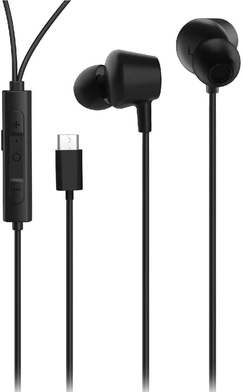 Laser USB C In-Ear ANC Earphone Win In-Line Control Black, USB-C, Earbuds, Smartphone, Iphone 15, PC, Tablet, Voice Assistant, EPS-WANCBK-009 image number 2