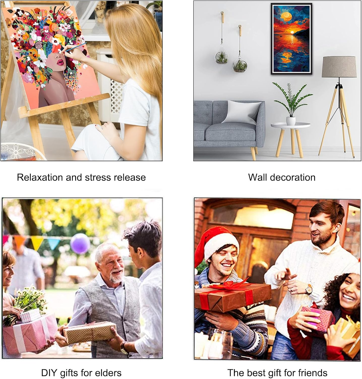 ARTGOTO Paint by Numbers for Adults for Wall Decoration (Frameless) - Large - 40 X 70 Cm - Adult Painting by Numbers - Landscape - Sunset - Paint by Numbers for Adults - Pbn010 image number 3