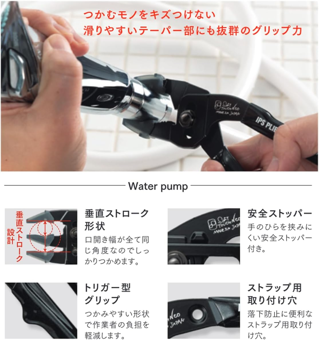 IPS Soft Touch NEO Water Pump Pliers 175Mm NWH-175 Soft Touch Series Unconventional Evolution