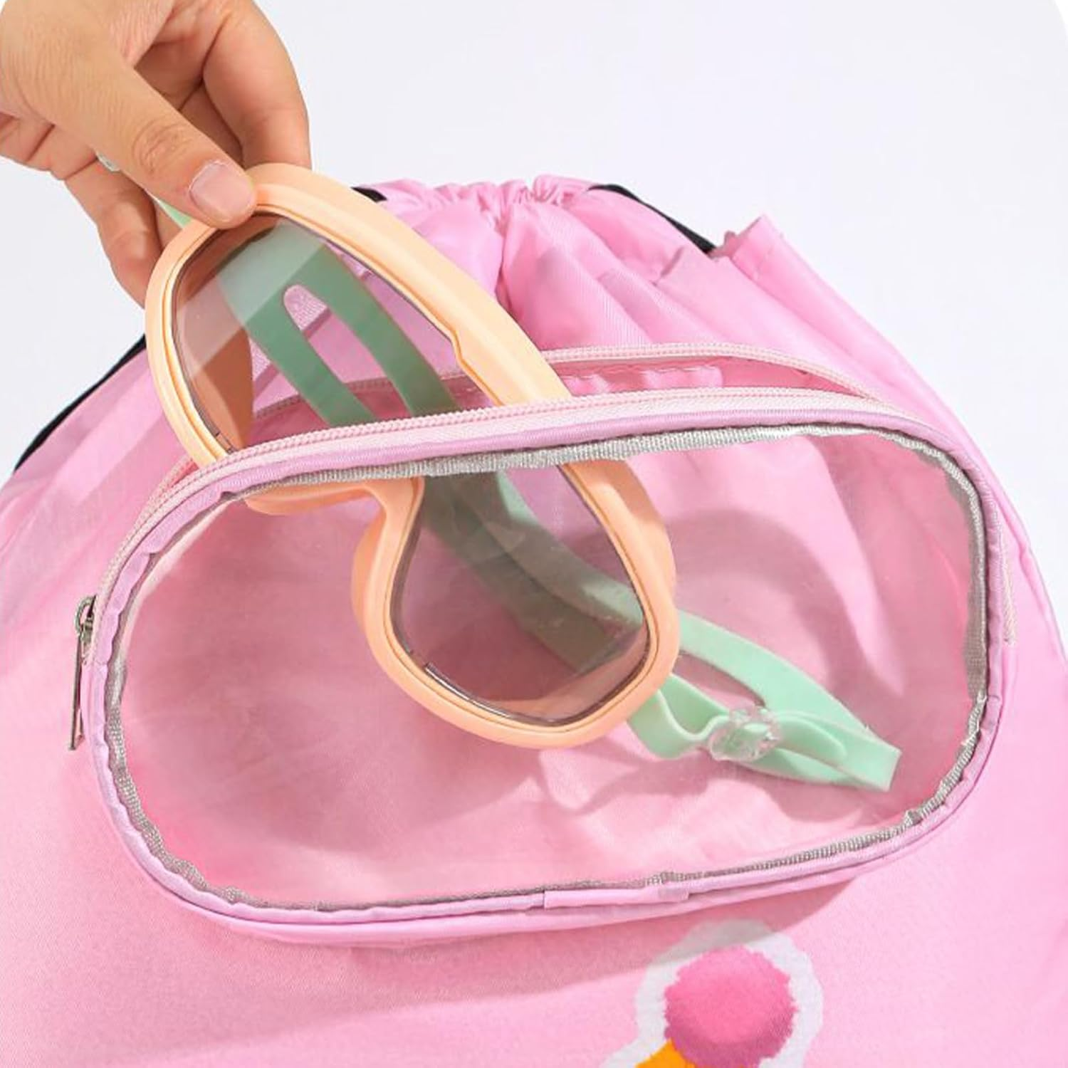 Rronnoy Kids Swim Bag - Drawstring Backpack Swimming Bag - Sandproof Large Capacity, Lightweight Travel Accessories for Sports Gym Camping Summer Vacation image number 1