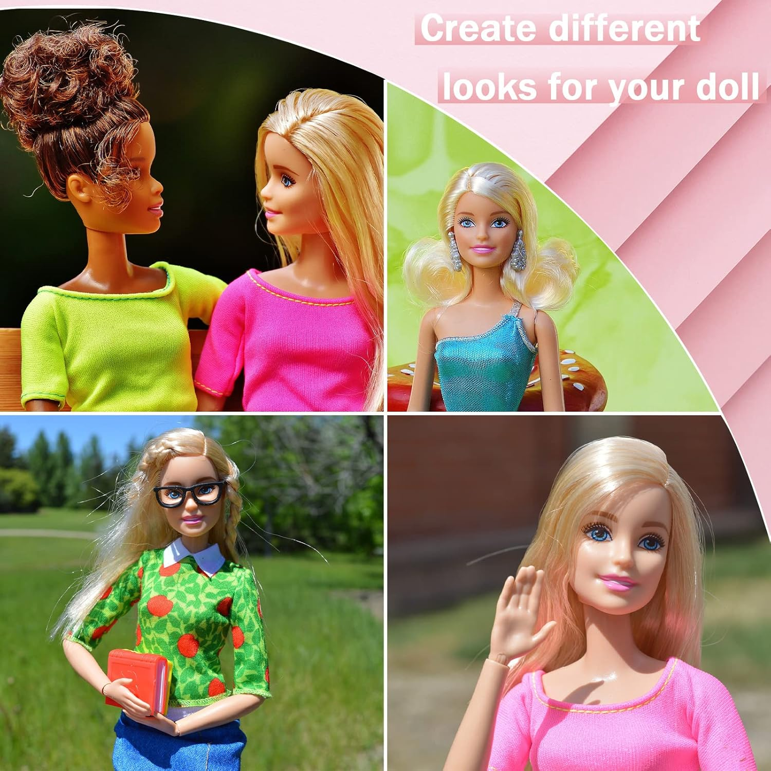 3 Pieces Hair Brush Kit for 18 Inch Doll - Wig Brushes, Wire and Plastic Brush, Comb Set with Spray Bottle for Head Care Styling Detangling Accessories (Light Pink) image number 5