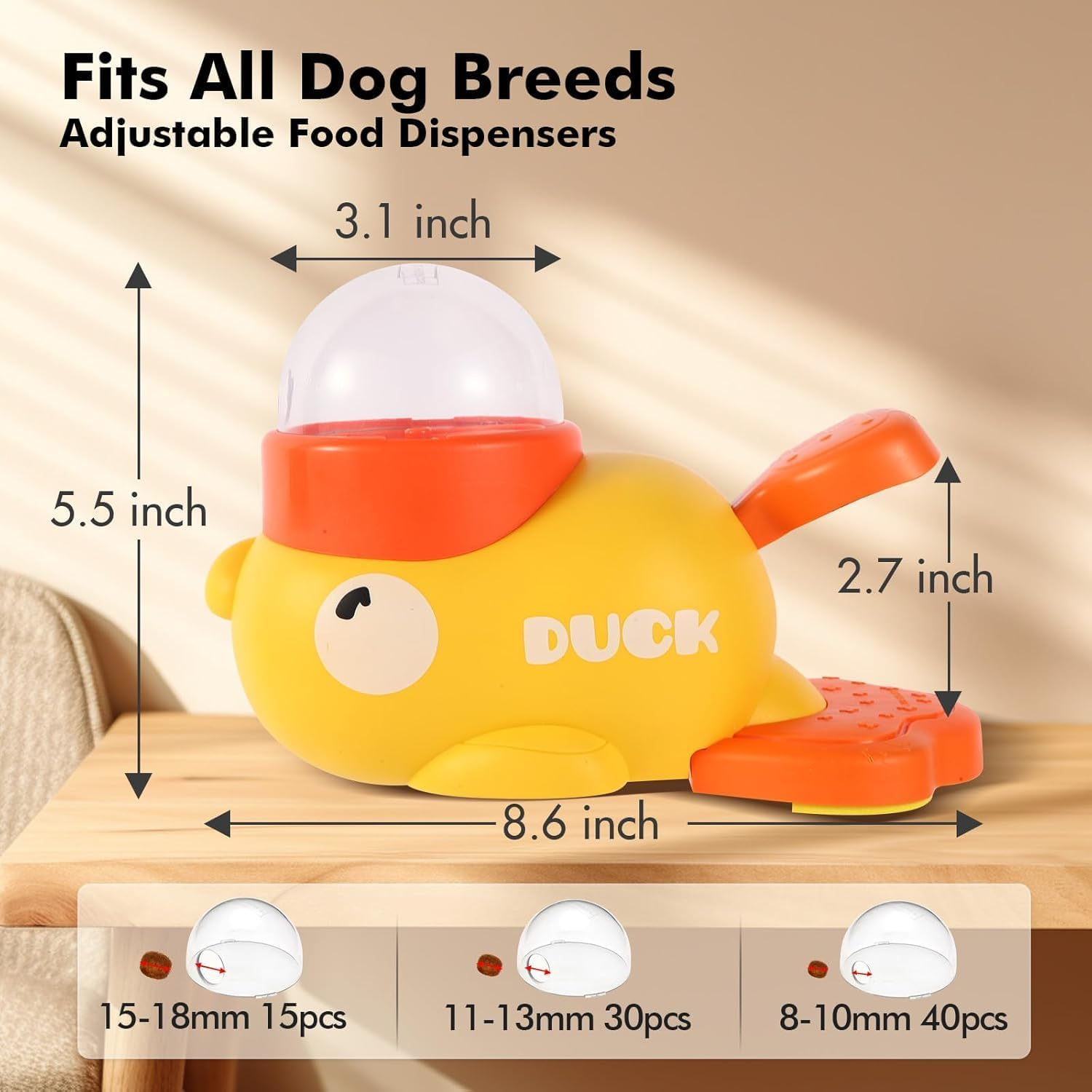 2-In-1 Interactive Pet Feeder, Dog Slow Feeder Puzzle Toy, Durable Duck Shaped Dog Feeder Toys Promotes IQ Training Reduces Bloating anti Gulping Fun Mealtime Feeding Solution image number 6