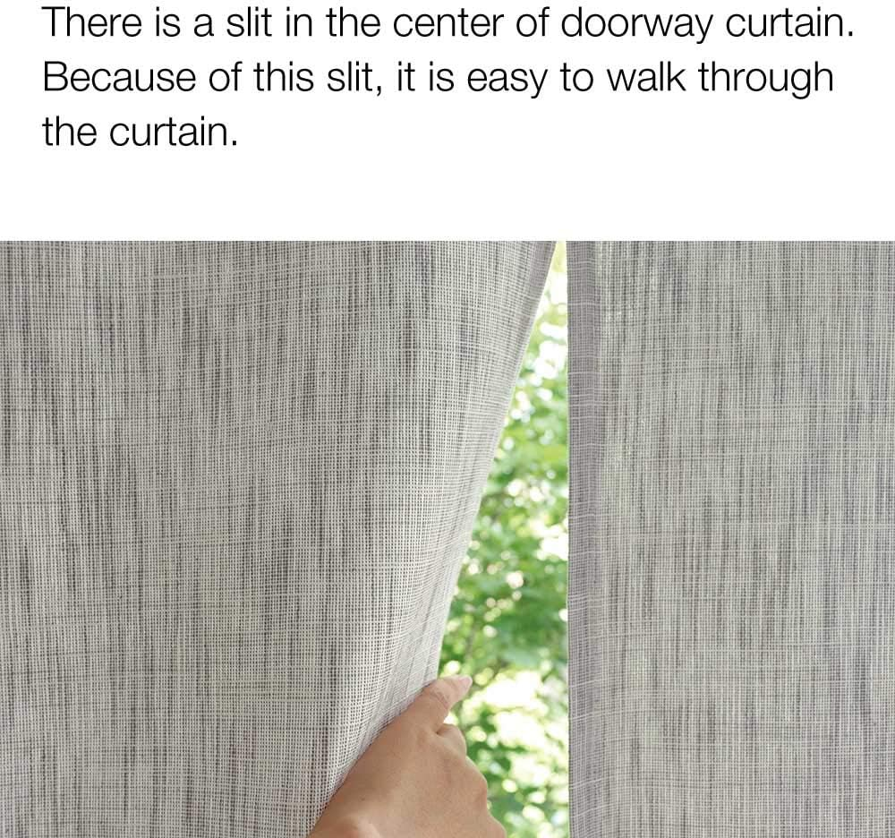 Sunnydayfabric Doorway Curtain W33.4 X H66.9 Noren Tapestry Slabline (Brown)