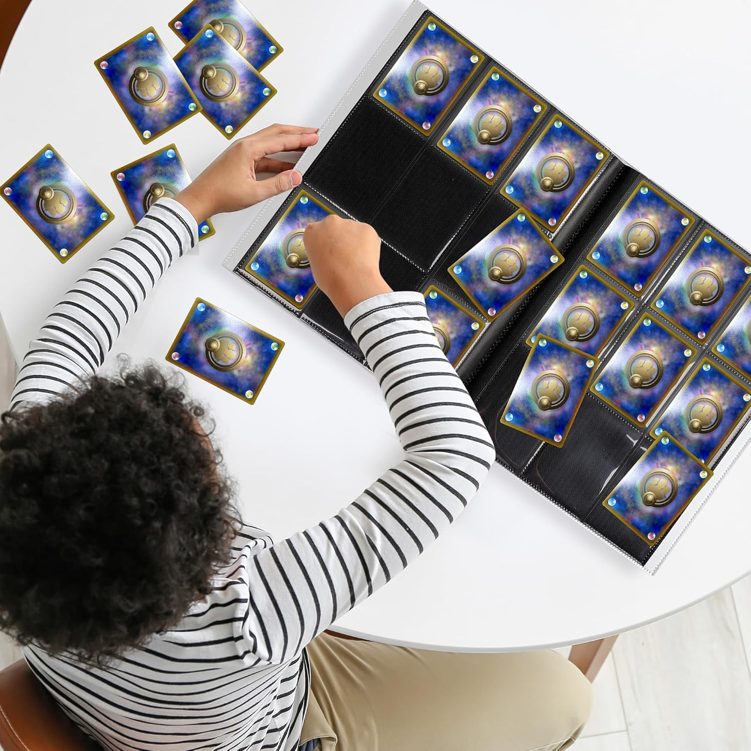 Trading Card Binder, 9 Pockets Card Album Folder, 360 Ringless Side-Loading Game Cards Holder Book for TCG, Multicolor image number 2