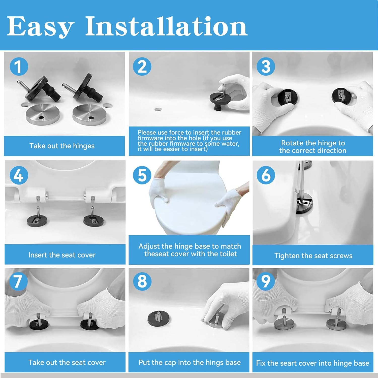 Kovizen Soft Close Toilet Seat, Oval Toilet Seat with Quick Release for Easy Clean, Simple Top Fixing, White Toilet Seats with Adjustable Hinges, O Shape image number 1