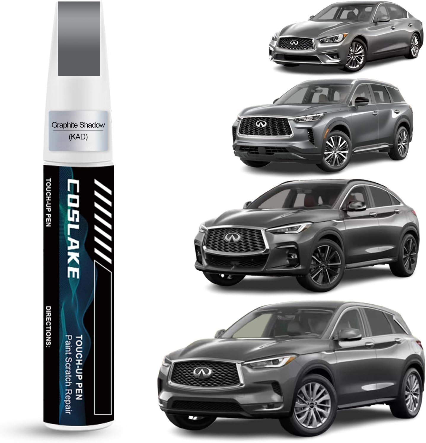 Car Touch up Paint(Graphite Shadow(Kad)) for INFINITI, Car Paint Scratch Repair Kit, Quick & Easy Solution to Repair, 2 in 1 Scratch Remover Pen with 2PCS Disposable Micro Applicators image number 1