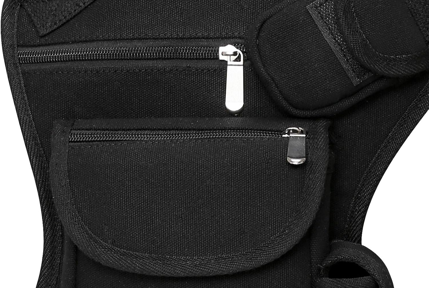 SEALINF Canvas Waist Bag Fanny Pack Racing Drop Leg Bag Motorcycle Outdoor Bag (Black) - Coffee image number 2