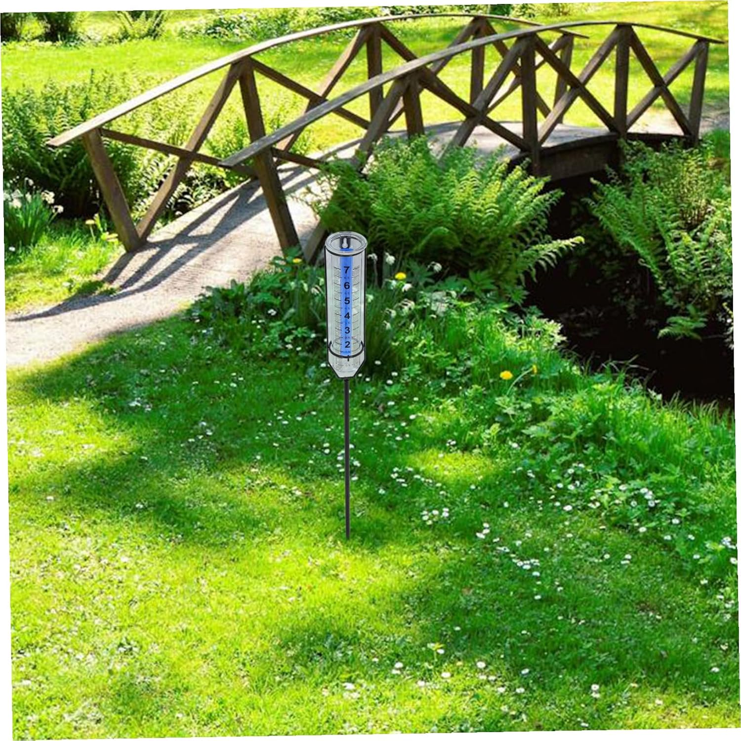Mipcase Upgraded Outdoor Rain Gauge with Large Clear Numbers Design Easy Installation Weather-Resistant Rain Measuring Tube for Garden and Lawn Monitoring image number 1