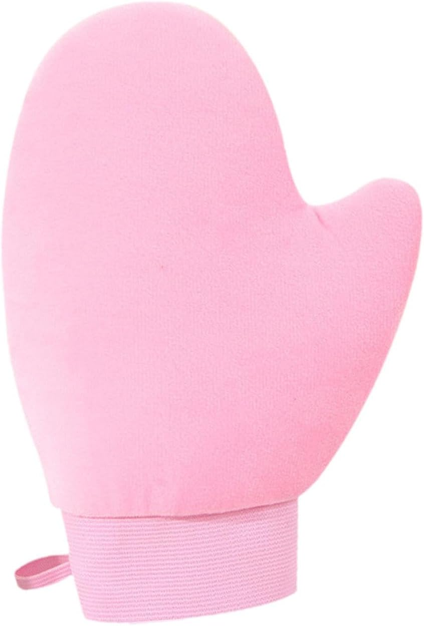 Oshhni Self Tanning Mitt, Sunless Tanning Glove, Elastic Cuff, Soft, Reusable, Self Mitt, Pink - Brown image number 3