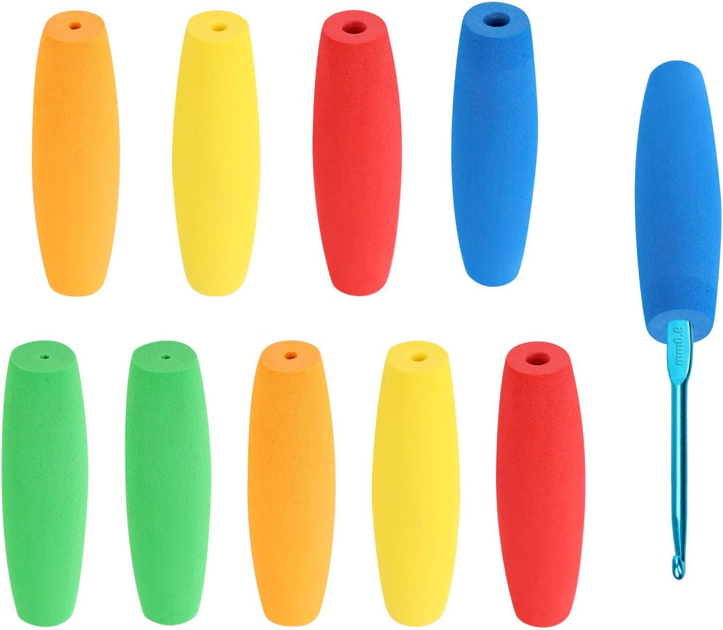10PCS Crochet Hook Grips Set, Ergonomic Soft EVA Handle Attachment for 2Mm to 10Mm Hooks, Comfortable & Removable Crochet Accessories for Crafting Enthusiasts image number 5