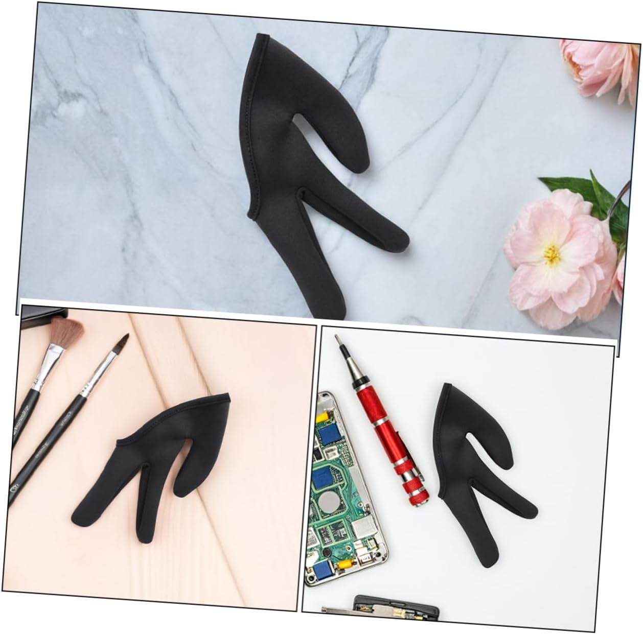 SAFIGLE Heat-Resistant Finger Covers Hairdressing Anti-Scald Gloves 2Pcs Three-Finger Design for High-Temperature Protection during Curling Wand Straightening and Hair Coloring image number 2