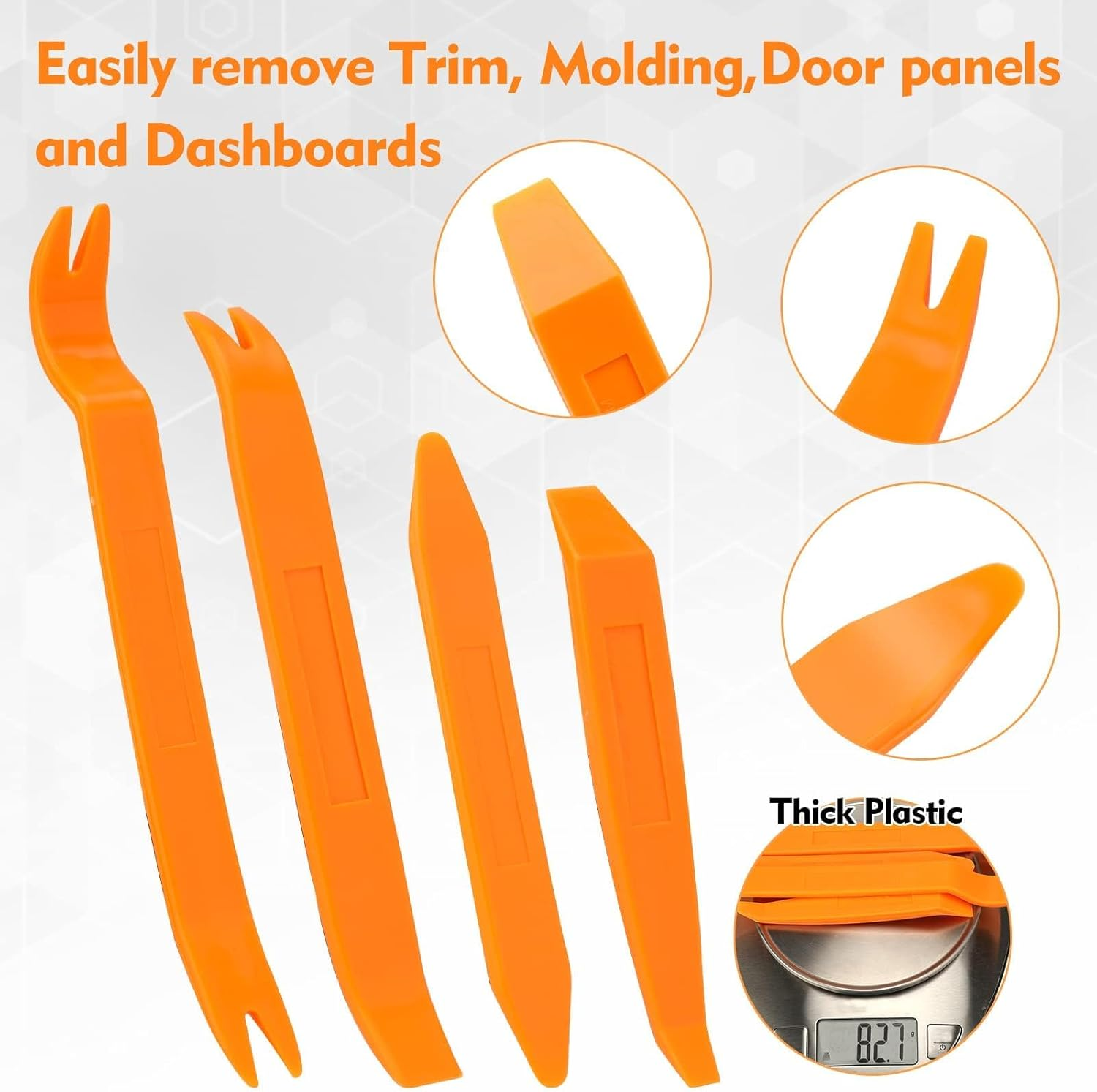 KINGLAKE Auto Door Clip Panel Trim Removal Tool Kits for Car Dash Radio Audio Installer Pry Tool 4Pcs