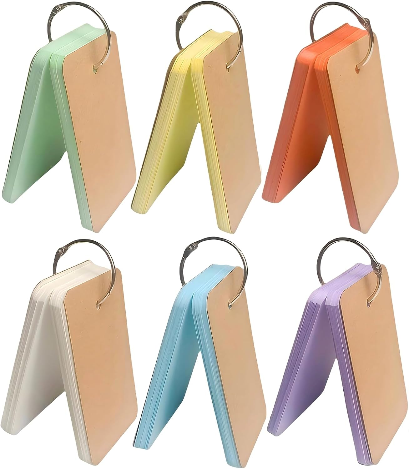 MAIHUO 300 Sheet Index Cards Blank,4X7 CM Flash Card with Rings,Colorful Flash Cards Blank