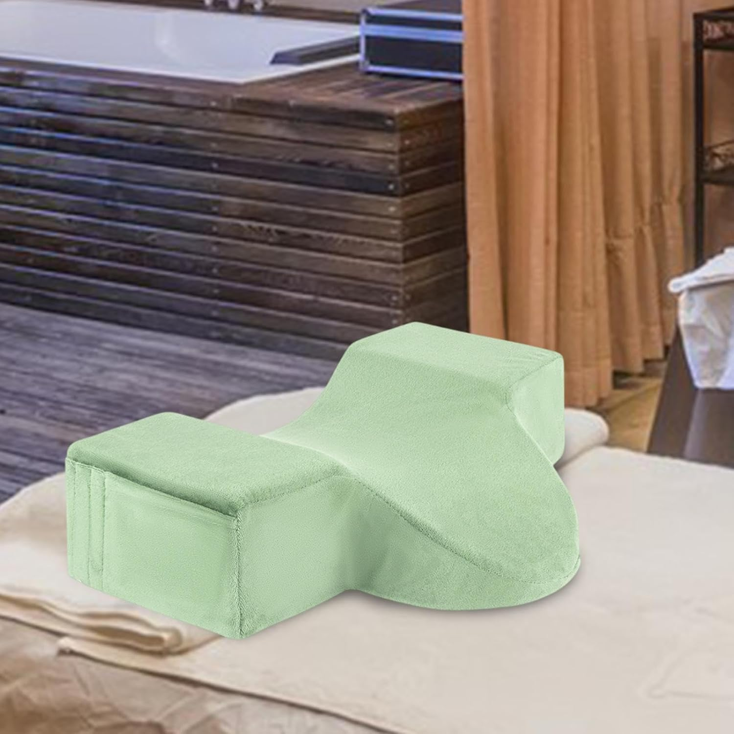 Kokiya U Shape Eyelash Extension Pillow Ergonomic Neck Pillow Makeup Grafting Eyelash Groove Cushion for Eyebrow Trimming Home, Green image number 6