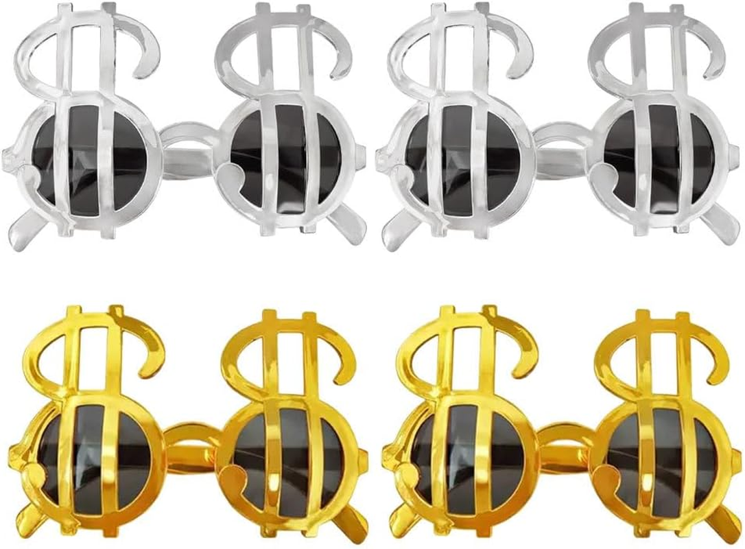 Coin Glasses Funny Party Eyewear Lightweight Plastic Glasses Photo Booth Props Novelty Festival for Adults and Kids image number 6