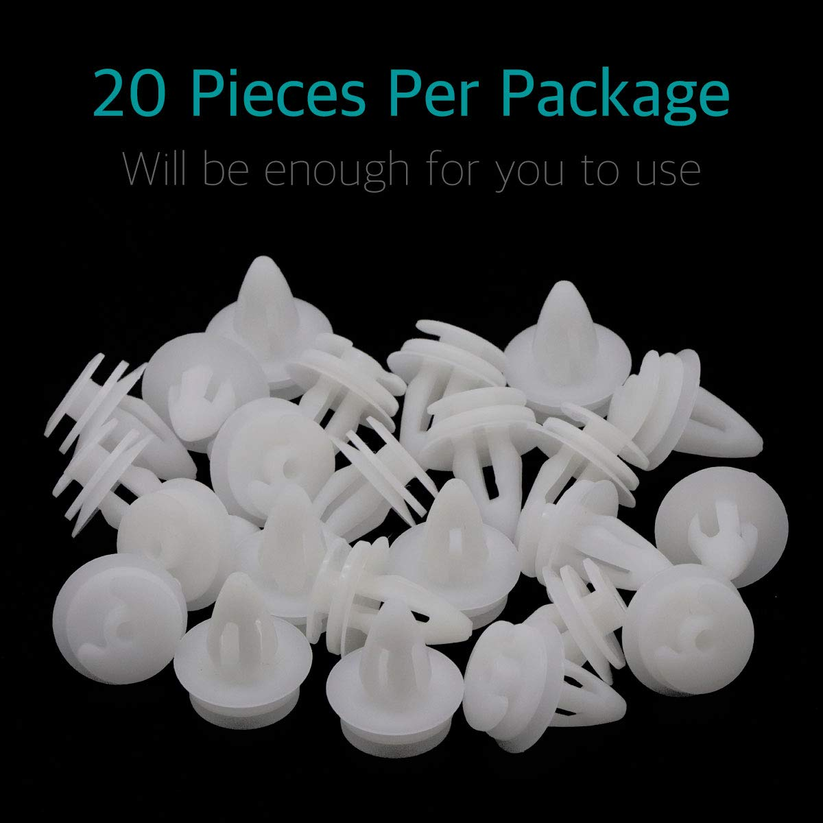 Lantee 20 Pcs 9Mm White Door Trim Panel Retainer Clips for BMW #51411973500 Series 3, 5 & 7 1987 - On image number 5