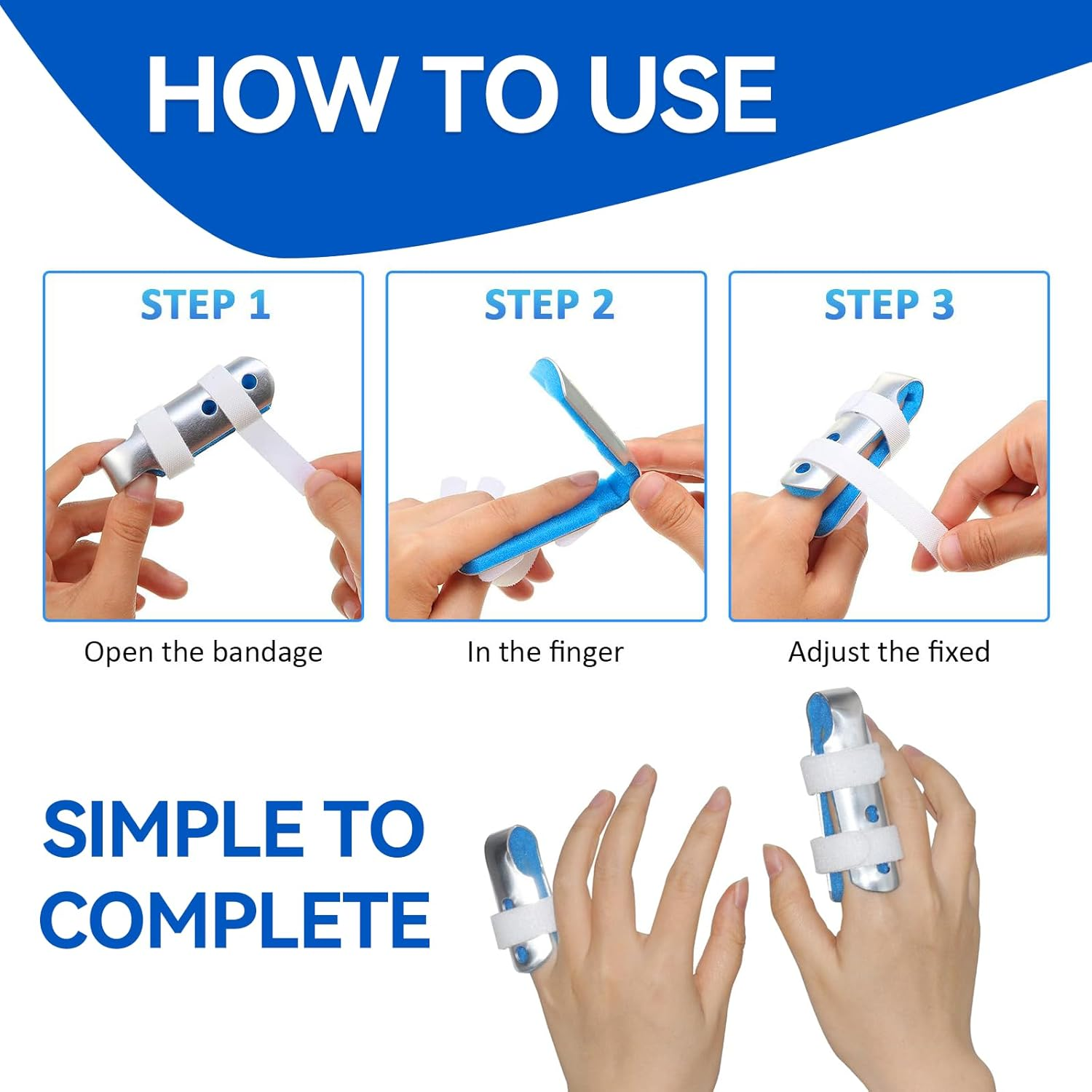 Finger Splint, 3-Size Pack Finger Support Brace Finger Stabilizer for Broken Fingers Straightening Arthritis Knuckle Immobilization