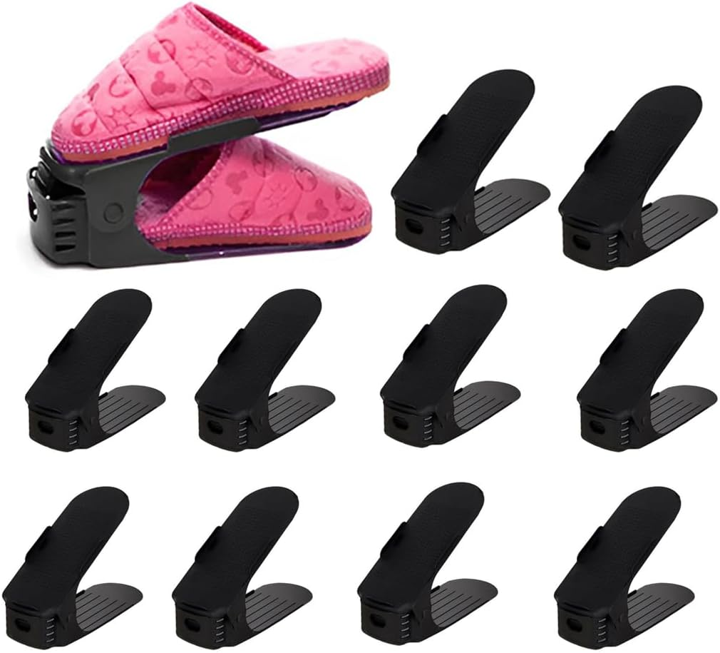 AIMALL 20X Shoe Slots Organizer, Shoe Rack Display Case Box Adjustable Slots Organizer Storage Holder,Double Deck Shoe Rack Holder for Closet Organization