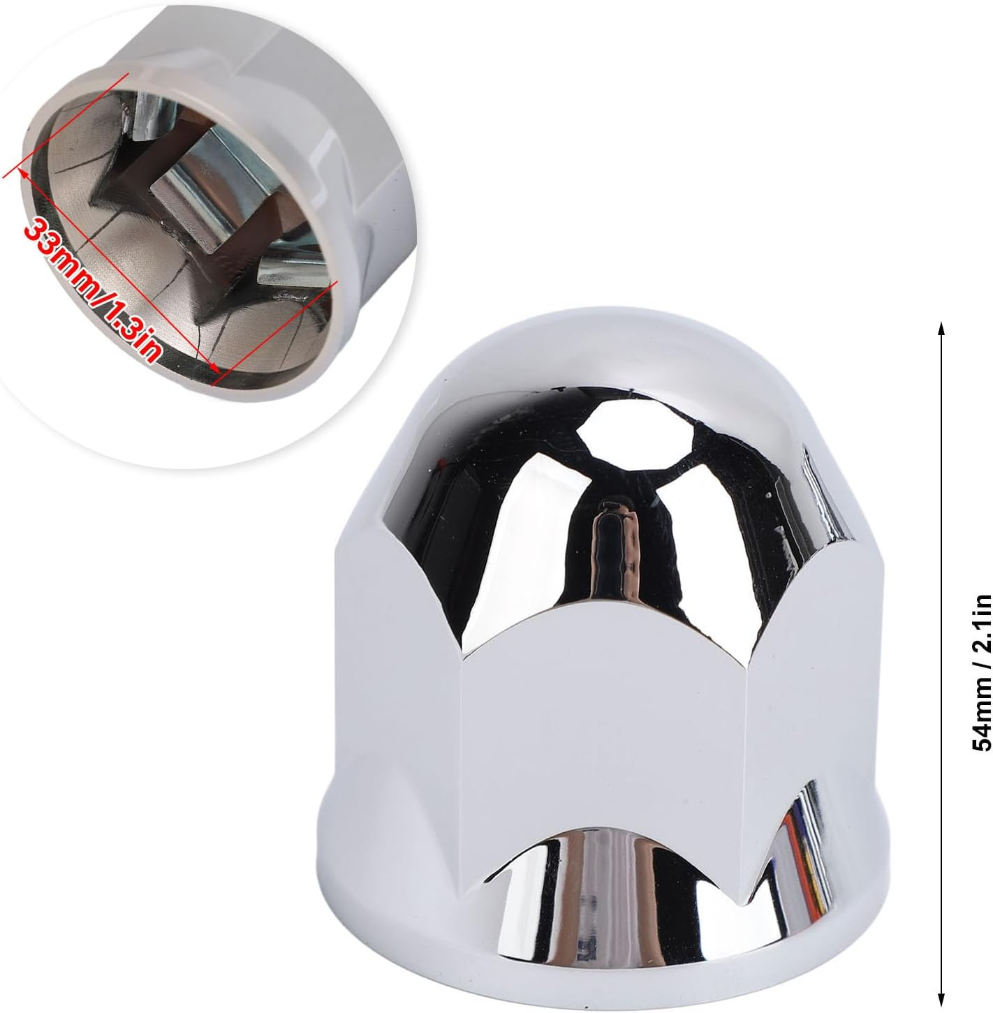 40Pcs 33Mm Chrome Lug Nut Covers Premium ABS Flanged Caps for Trucks Trailers Vehicles Secure Fastening Stylish Appearance Easy Installation Versatile Protection image number 1